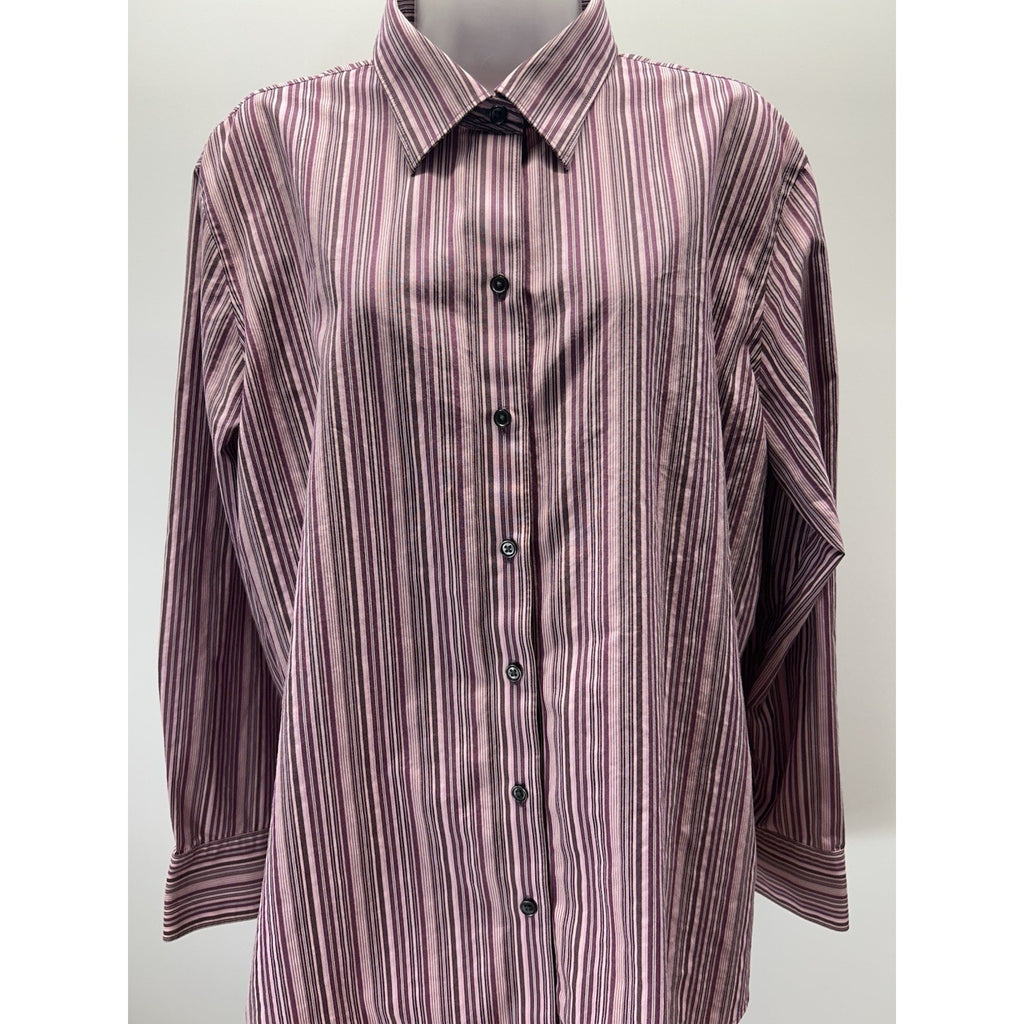 EDDIE BAUER WOMEN'S WRINKLE RESISTANT STRIPED COTTON SHIRT - SIZE XXL 9647.