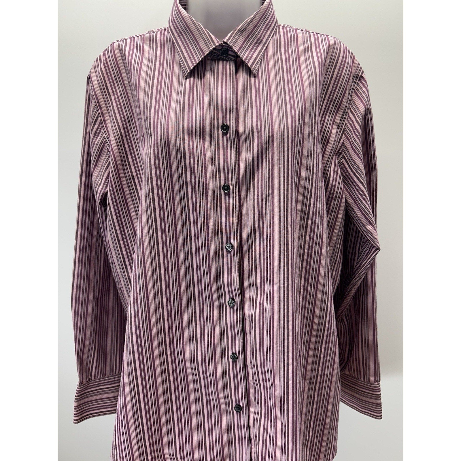 EDDIE BAUER WOMEN'S WRINKLE RESISTANT STRIPED COTTON SHIRT - SIZE XXL 9647.