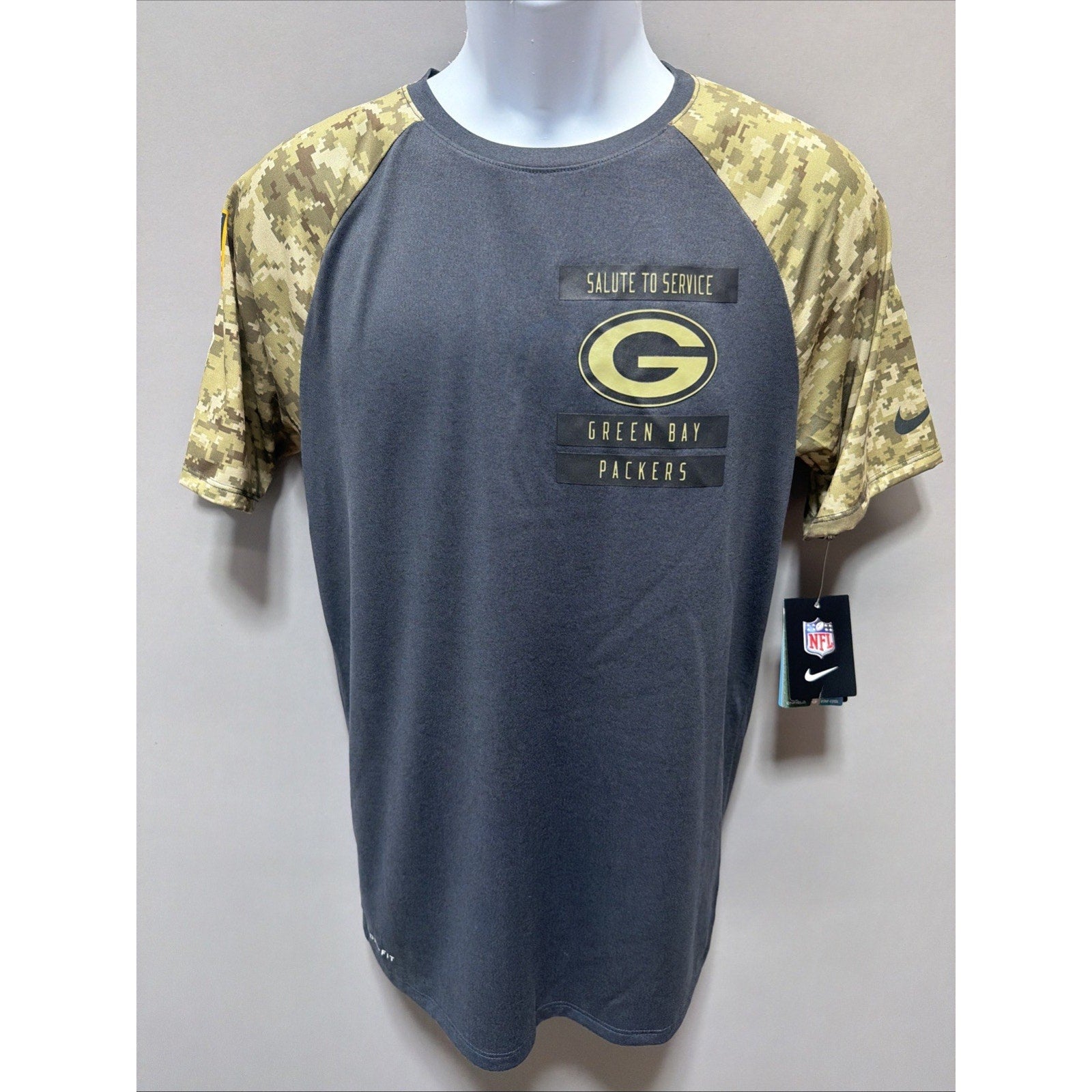 Green Bay Packers Nike Dri Fit Men's Salute to Service On Field Shirt Small New