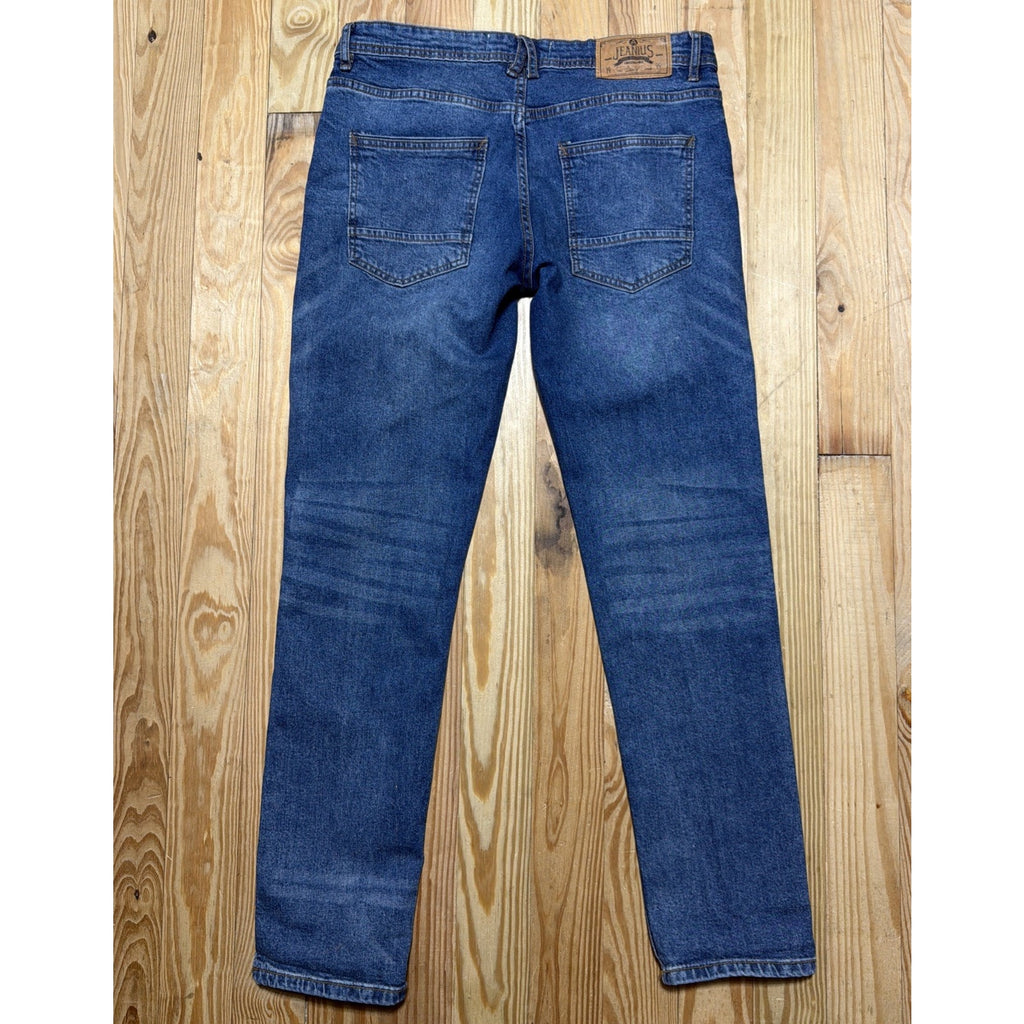 Akademiks Jeanius Men's Jeans Distressed Straight Leg Denim Sizes 34x32 Stretch
