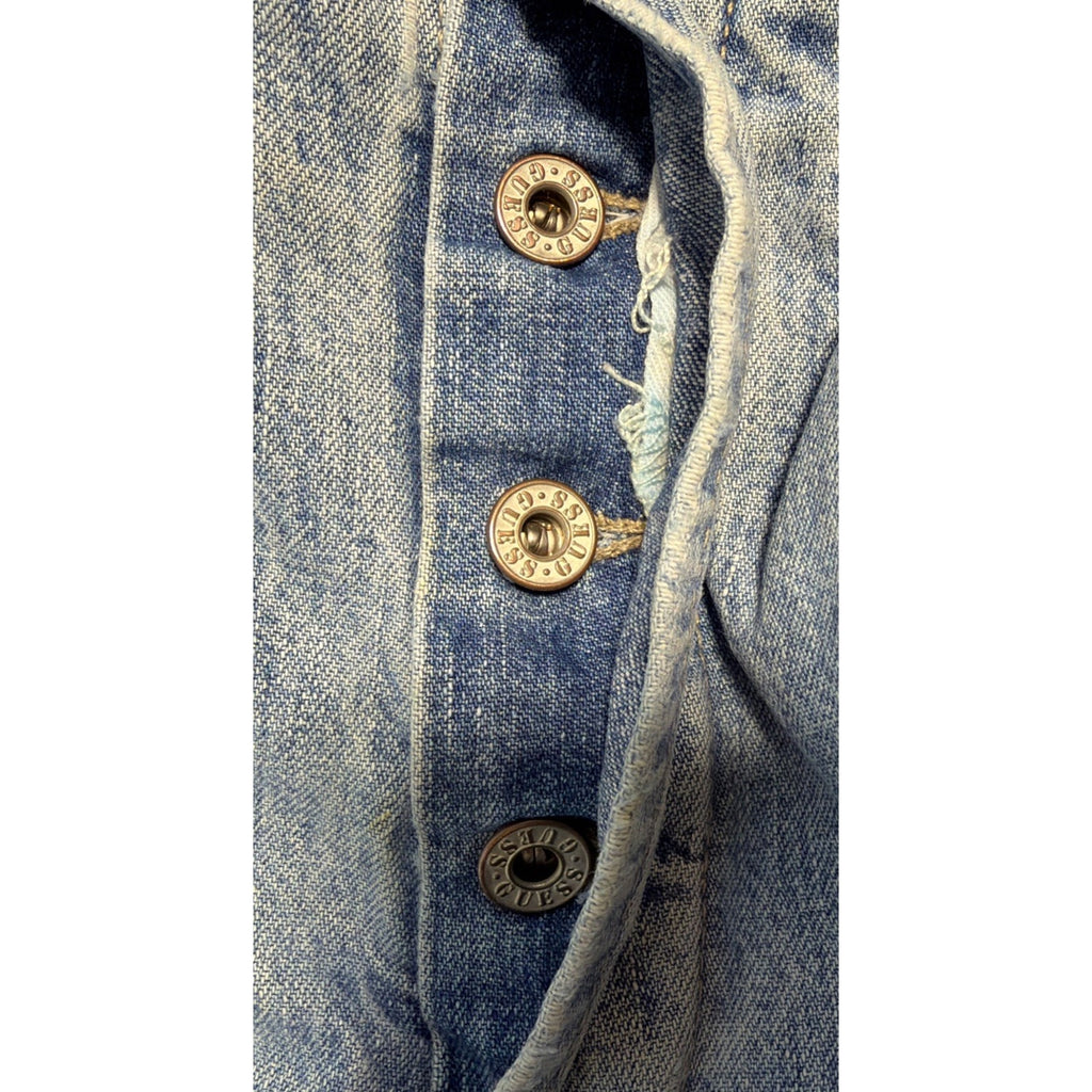 VINTAGE GUESS HIGH RISE BAGGY BUTTON FLY JEANS WOMEN 31 Made USA Measure 29x31