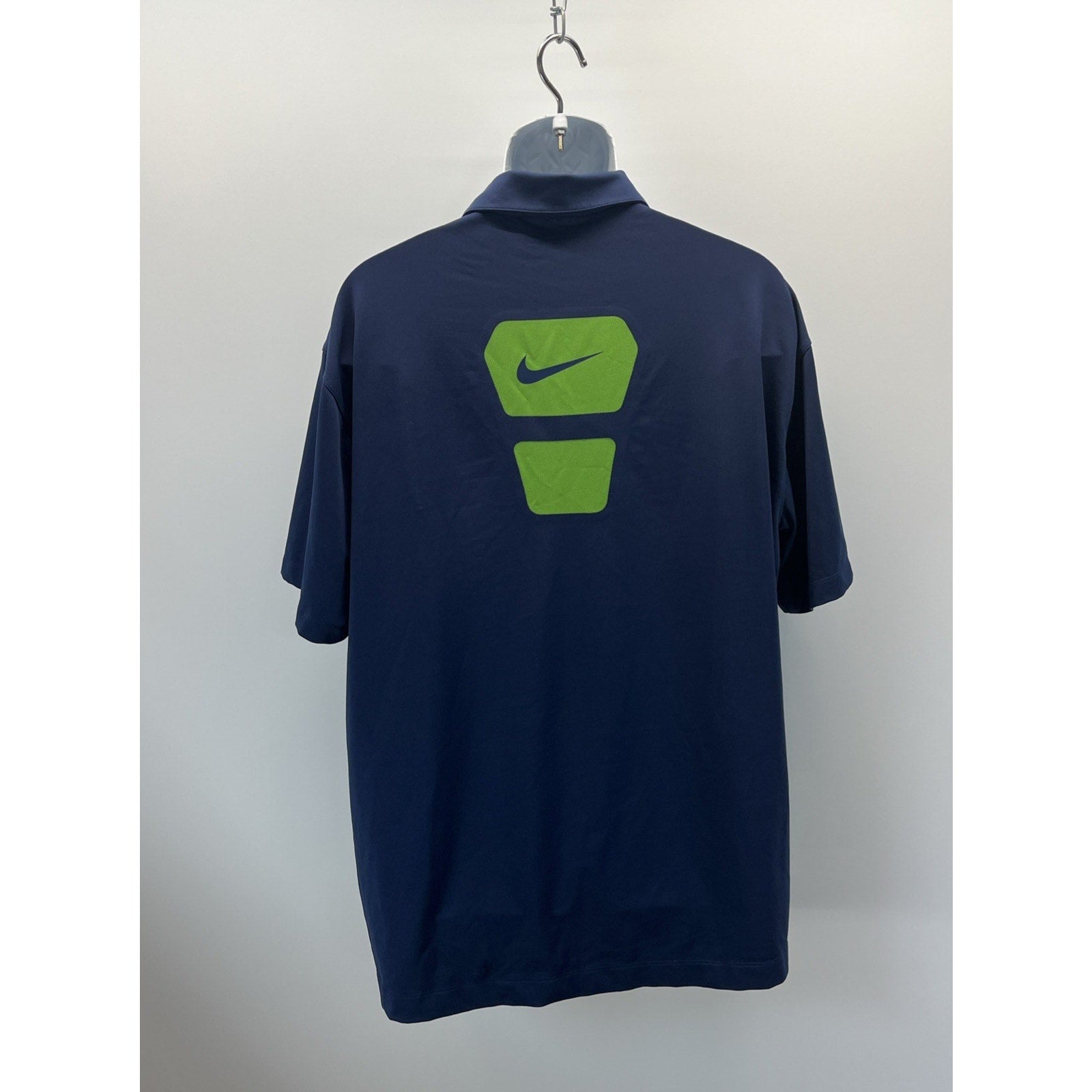 NIKE GOLF FITDRY POLO SHIRT POLY/SPANDEX BLEND NAVY & GREEN XL