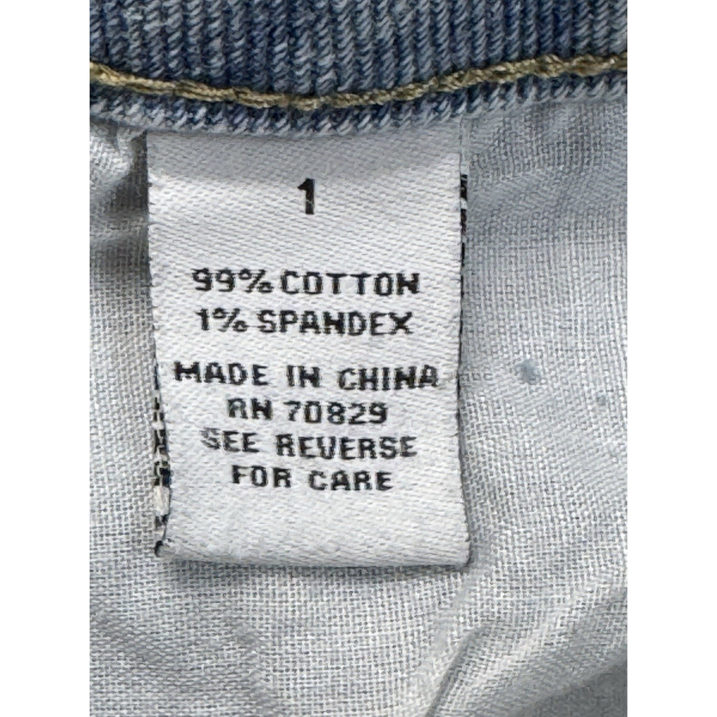 Rue 21 Jeans High Ride Wide Flare Juniors Size 1 Cotton Spanex Patch Jeans