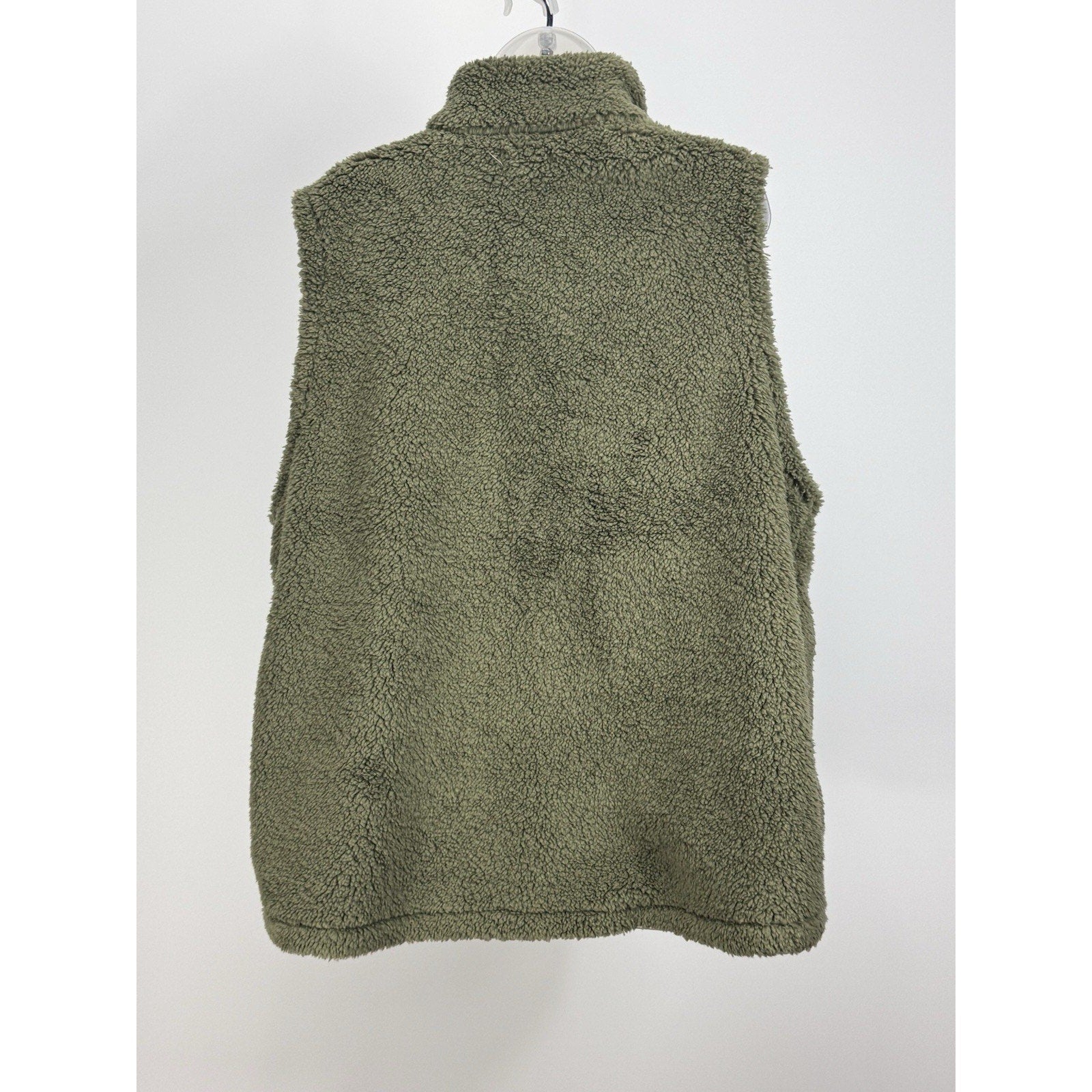 MAURICES Full Zip Up Mock Neck Green Faux Fur Sherpa Vest Women's Size 2XL NWT
