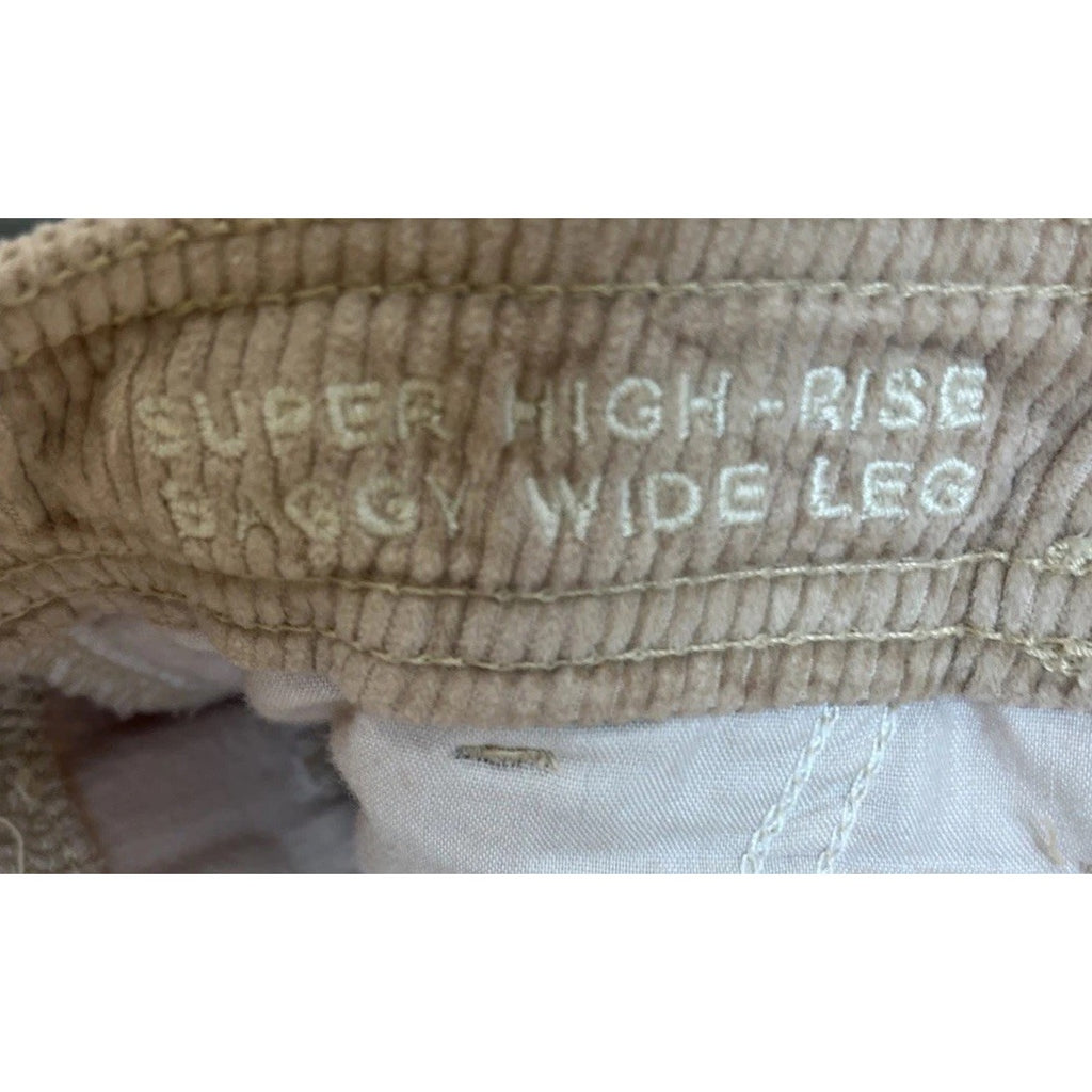 American Eagle Super High Rise Baggy Wide Leg Corduroy Cargo Pants 12