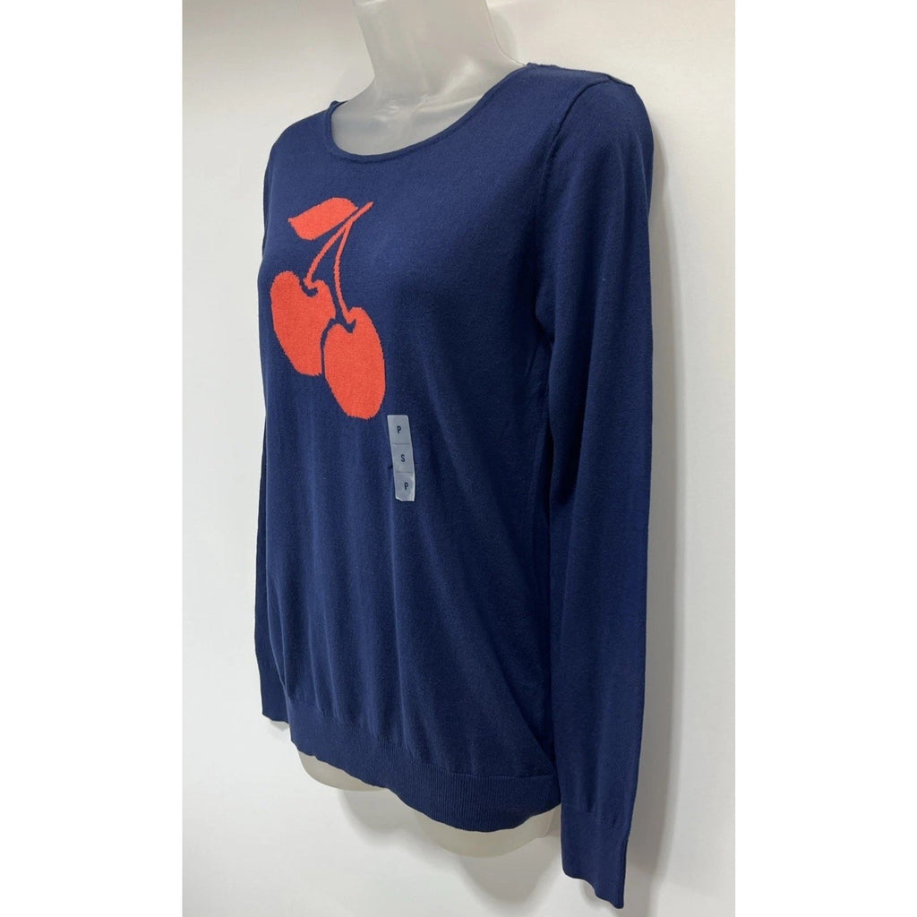 Old Navy Sweater Cherry Print Boho Unique Long Sleeve Causal Women’s Size S NWT