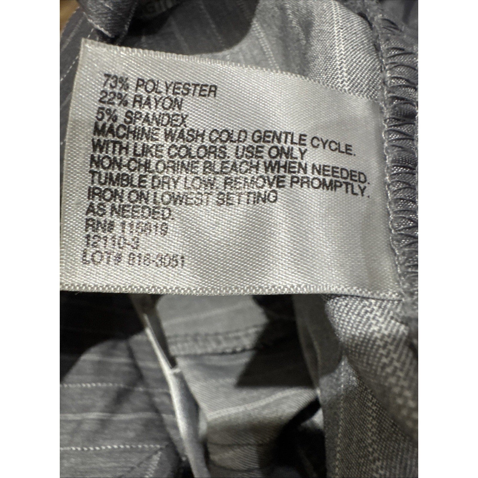 Worthington Modern Fit Wide Leg Pinstripe Dress Pants Womens 8 Gray Poly Blend