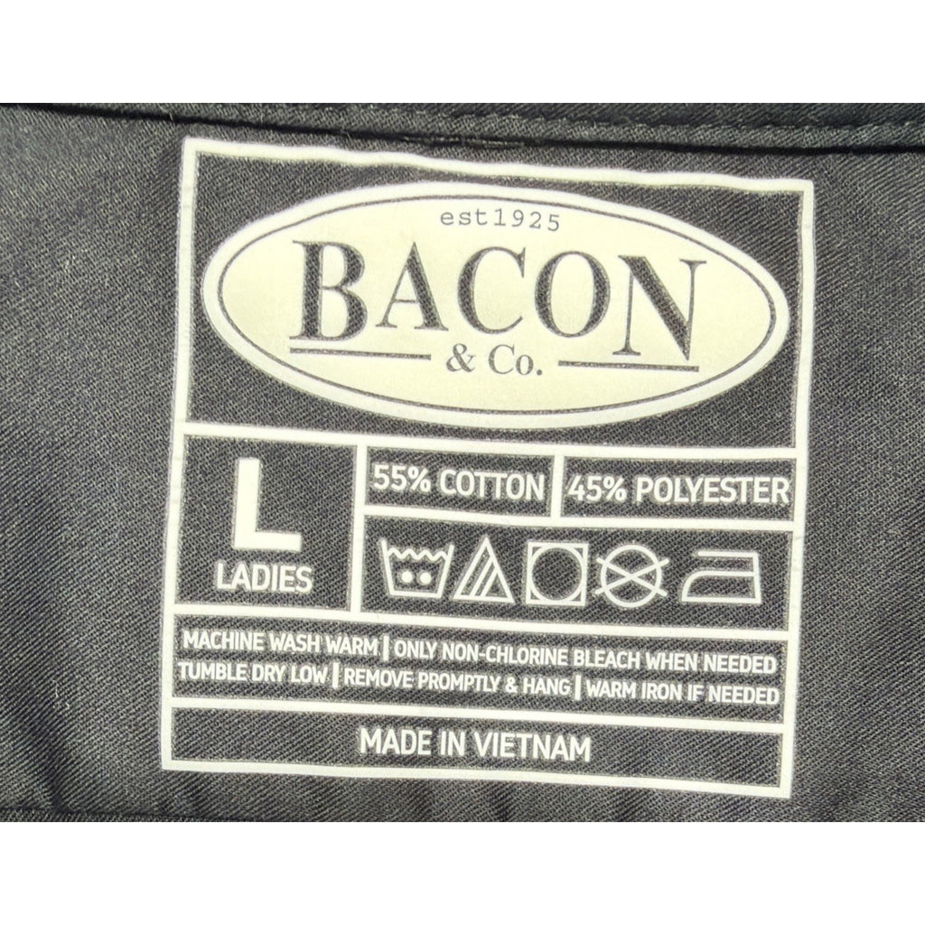 Bacon & Co Wrinkle Free Women’s Black Long Sleeve Button Down Shirt Size L