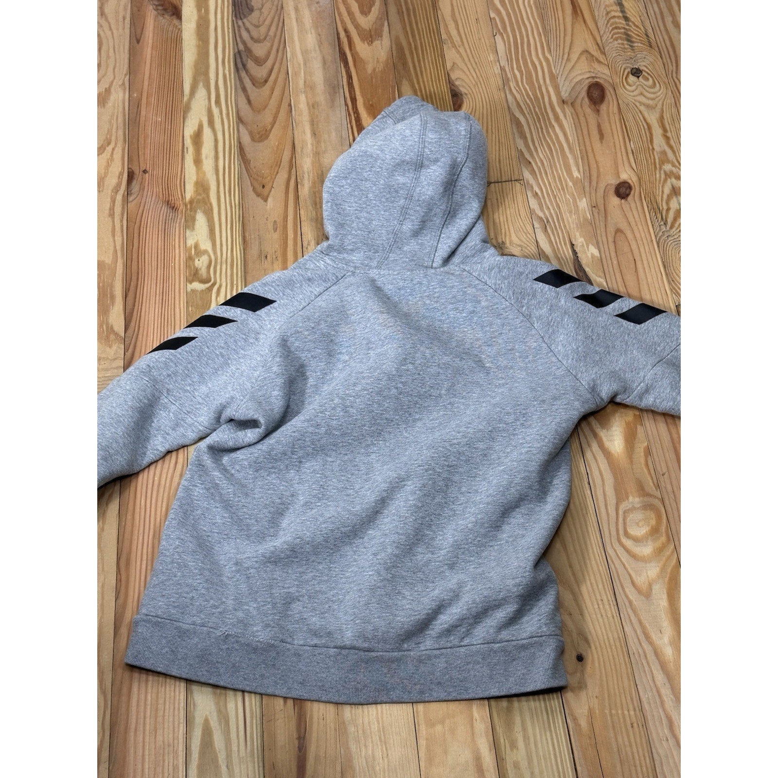 Adidas’s Youth Tech Fleece Grey Black Logo Hoodie Size X-Large 18/20 Pullover