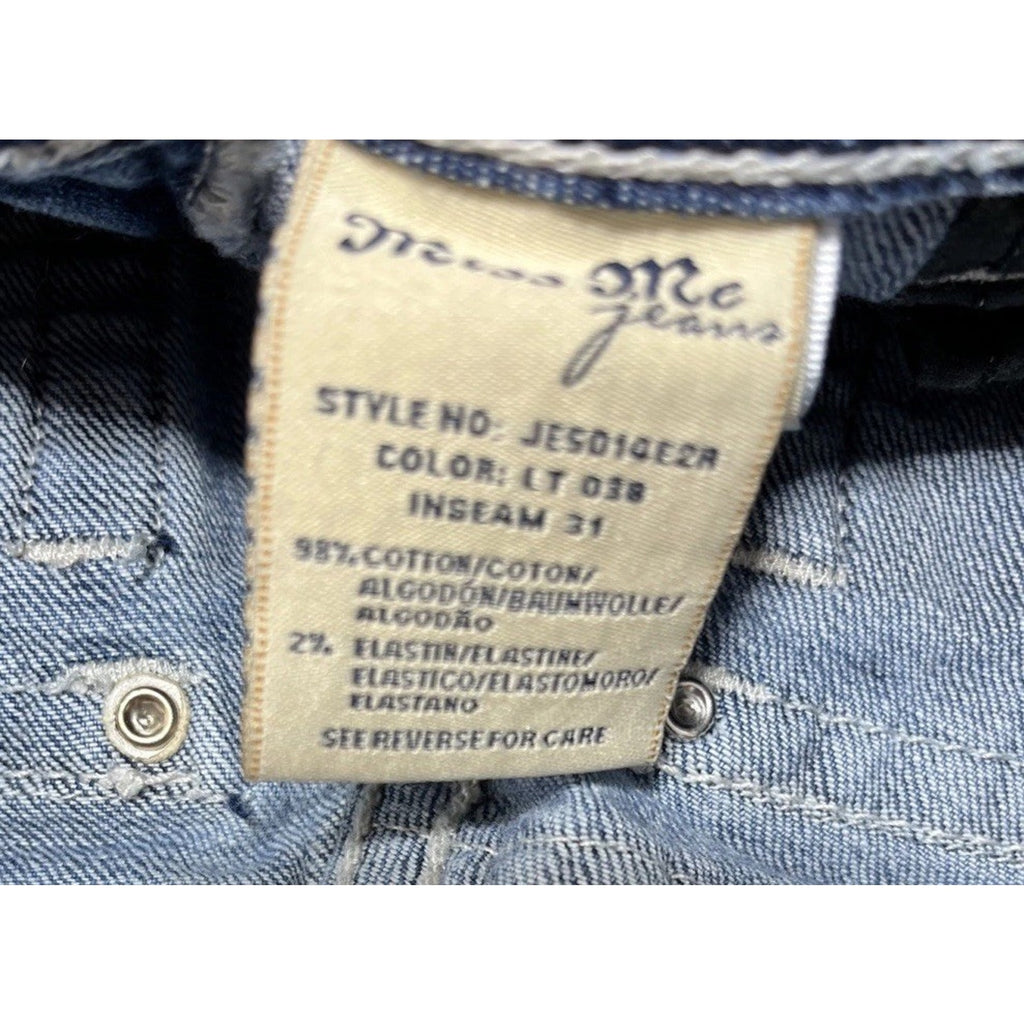Y2K Miss Me Signature Easy Boot Bootcut Jeans Embellished Flap Pockets 28x29