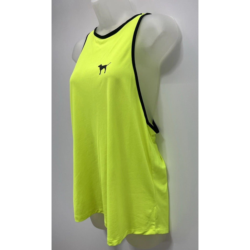 Victoria's Secret Neon Green Racerback Tank Top With Dog Small Polyester