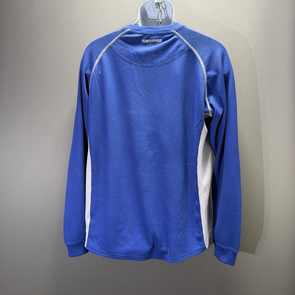 Real Tree Shirt Mens L Raglan Thermal Blue Performance Quick Dry Stretch