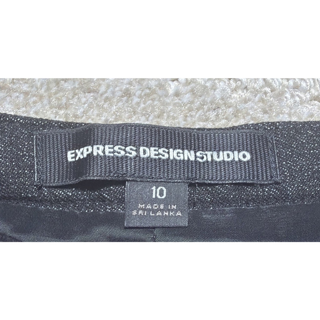 Express Design Studio Skirt Womens Sz 10 Office Career Pencil Gray Slit Back