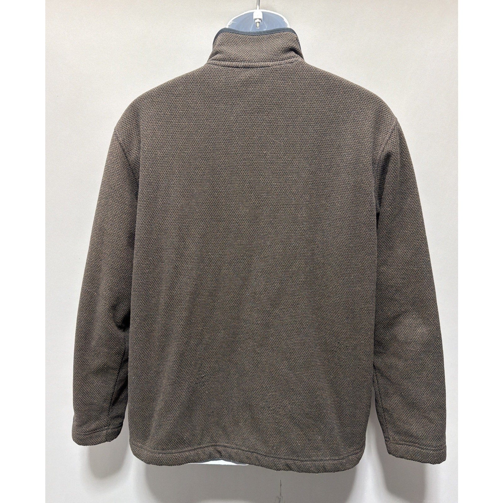 Orvis Quarter Zip Sherpa Lined Pullover Sweater Jacket Men's M Brown