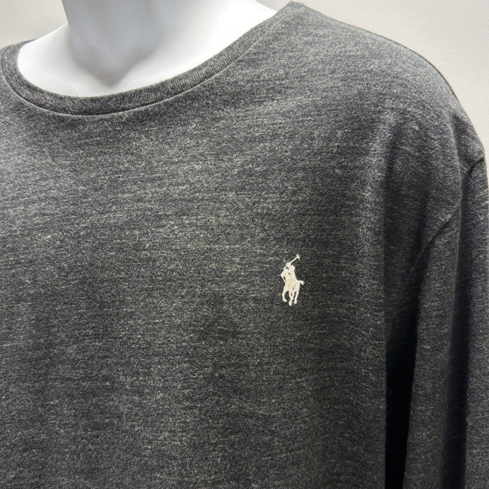 Polo Ralph Lauren Long Sleeve Shirt Heather Charcoal Grey Men's XL Mint Cond