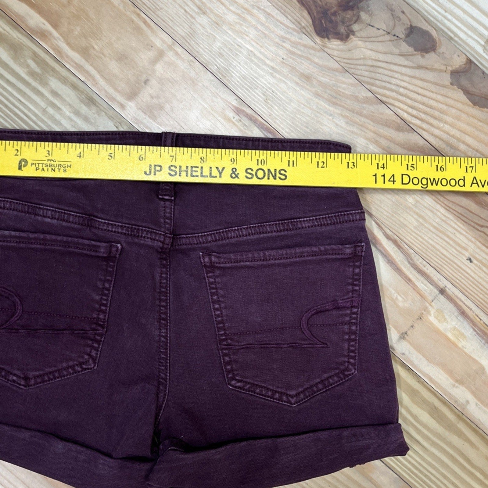AMERICAN EAGLE AEO Twill X Burgundy Super Stretch Midi Shorts Size 0