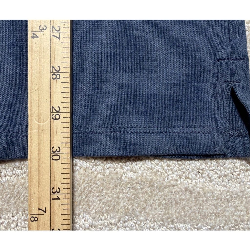 Calvin Klein 1/4 Zip Tech Polo Mens XL Blue Solid Polo Shirt Short Sleeve Logo