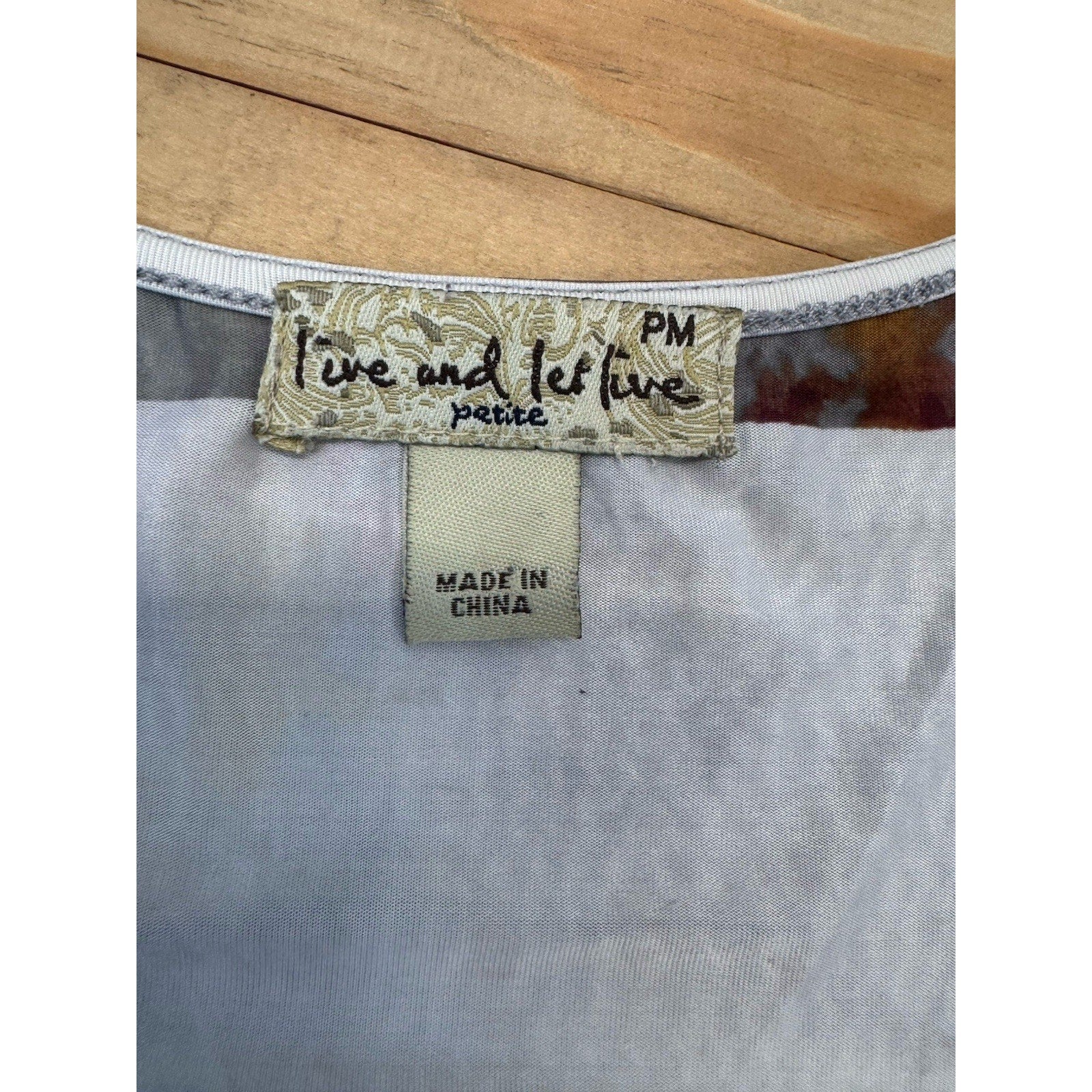 Live and Let Live Women’s PM top Multicolored Embellishments Short Sleeve