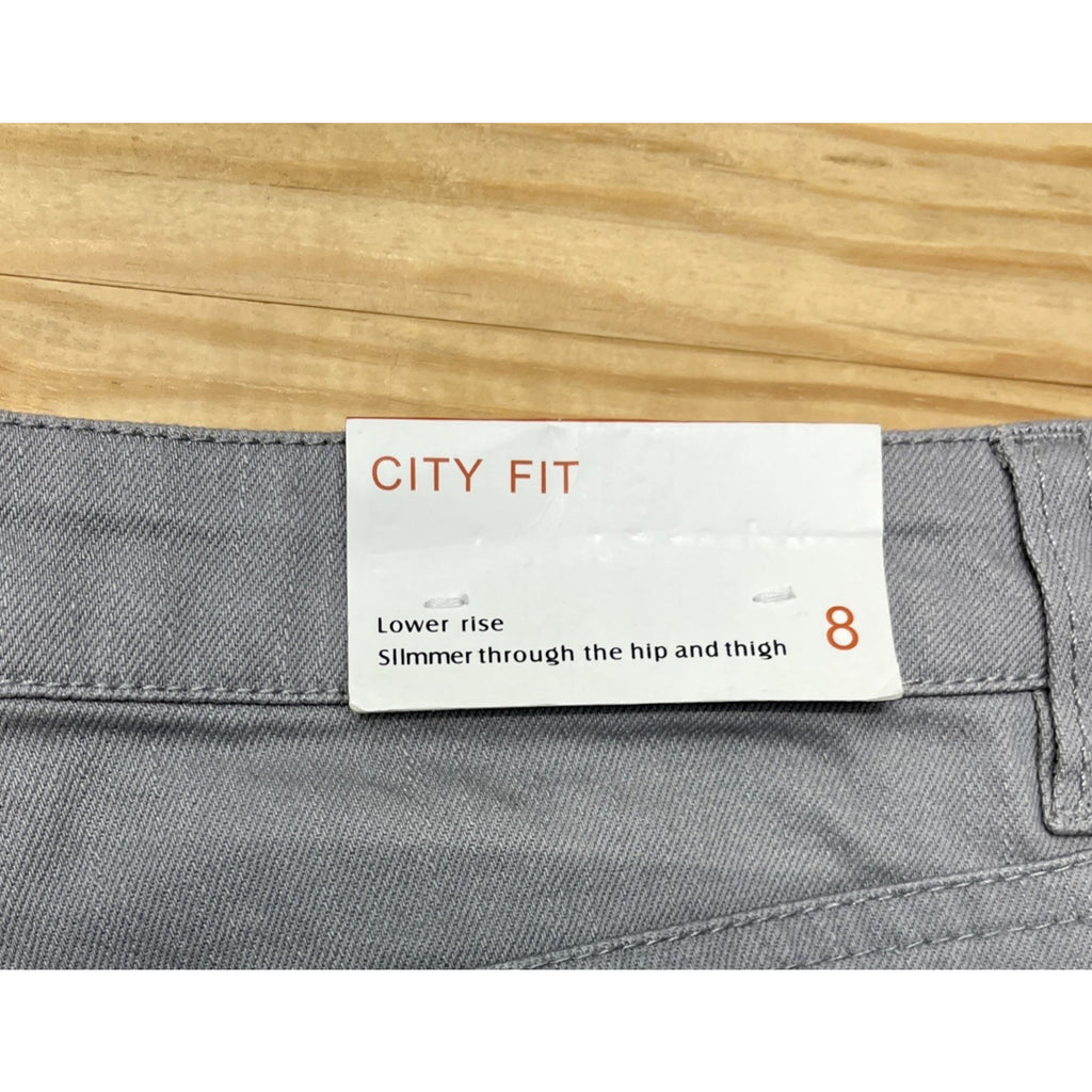 NWT Dalia Collection Denim Skirt Size 8 Stretch Cotton Zip Pockets Mini Gray