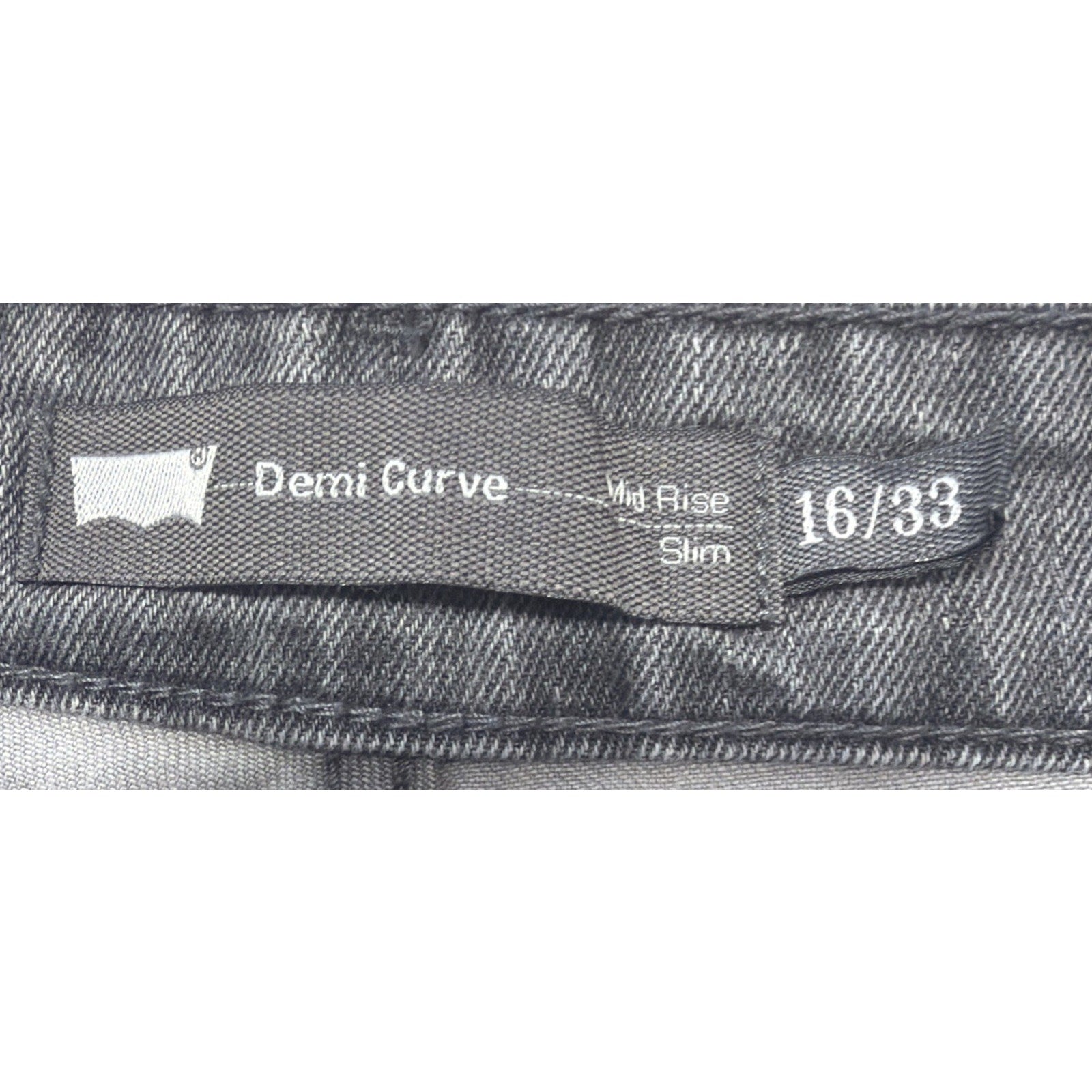 Levi’s Demi Curve Jeans Womens 16/33 Gray Mid Rise Slim Straight Stretch Denim
