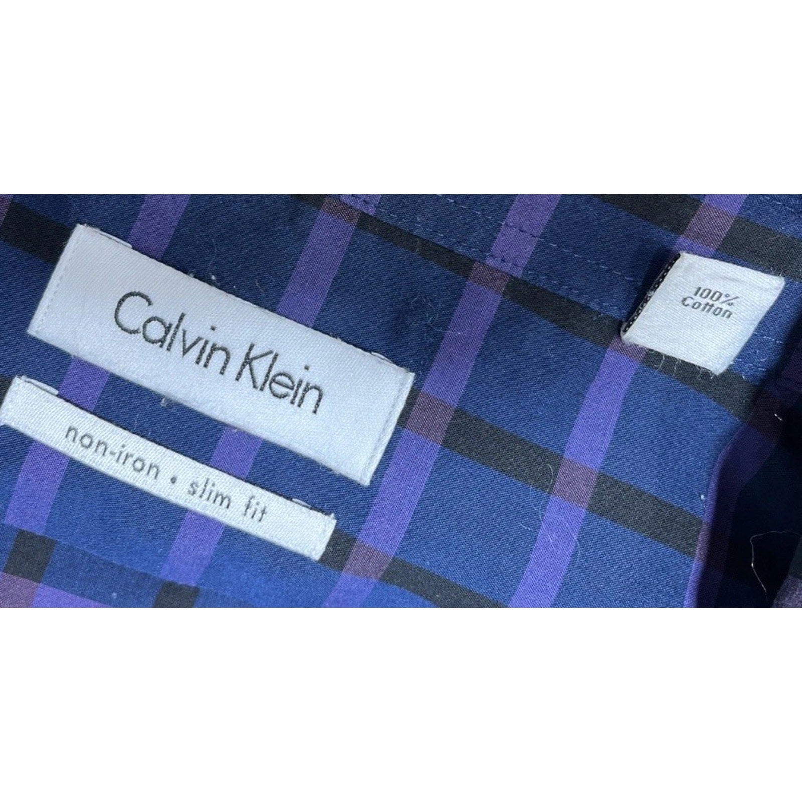 Calvin Klein Men's Slim Fit Non-Iron Performance Dress Shirt Cotton 17.5 32/33