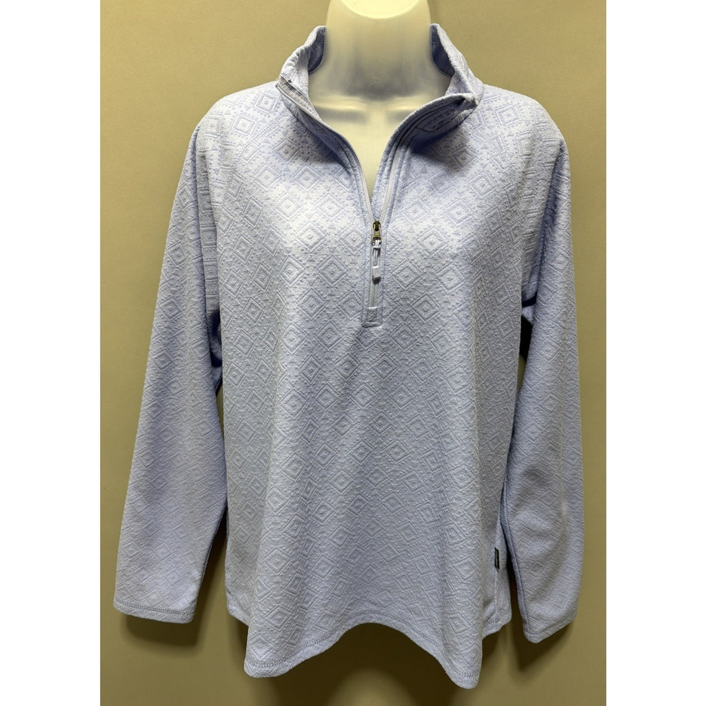 Eddie Bauer Polar Fleece 1/4 Zip Pullover Womens L Aztec Print Casual Outdoors