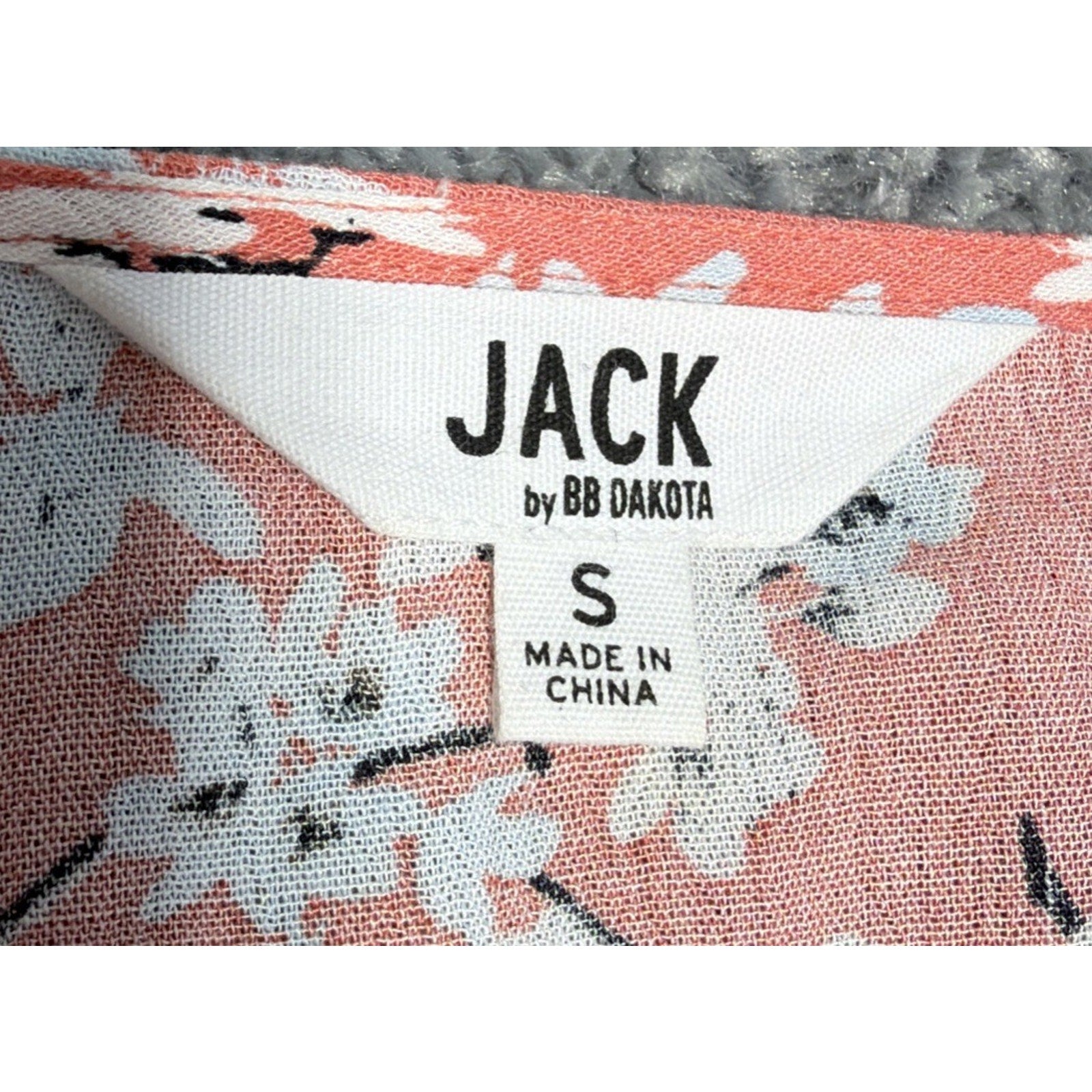 Jack by BB Dakota Tiger Lily Floral Poppy Coral Bell Sleeve Blouse Size Small