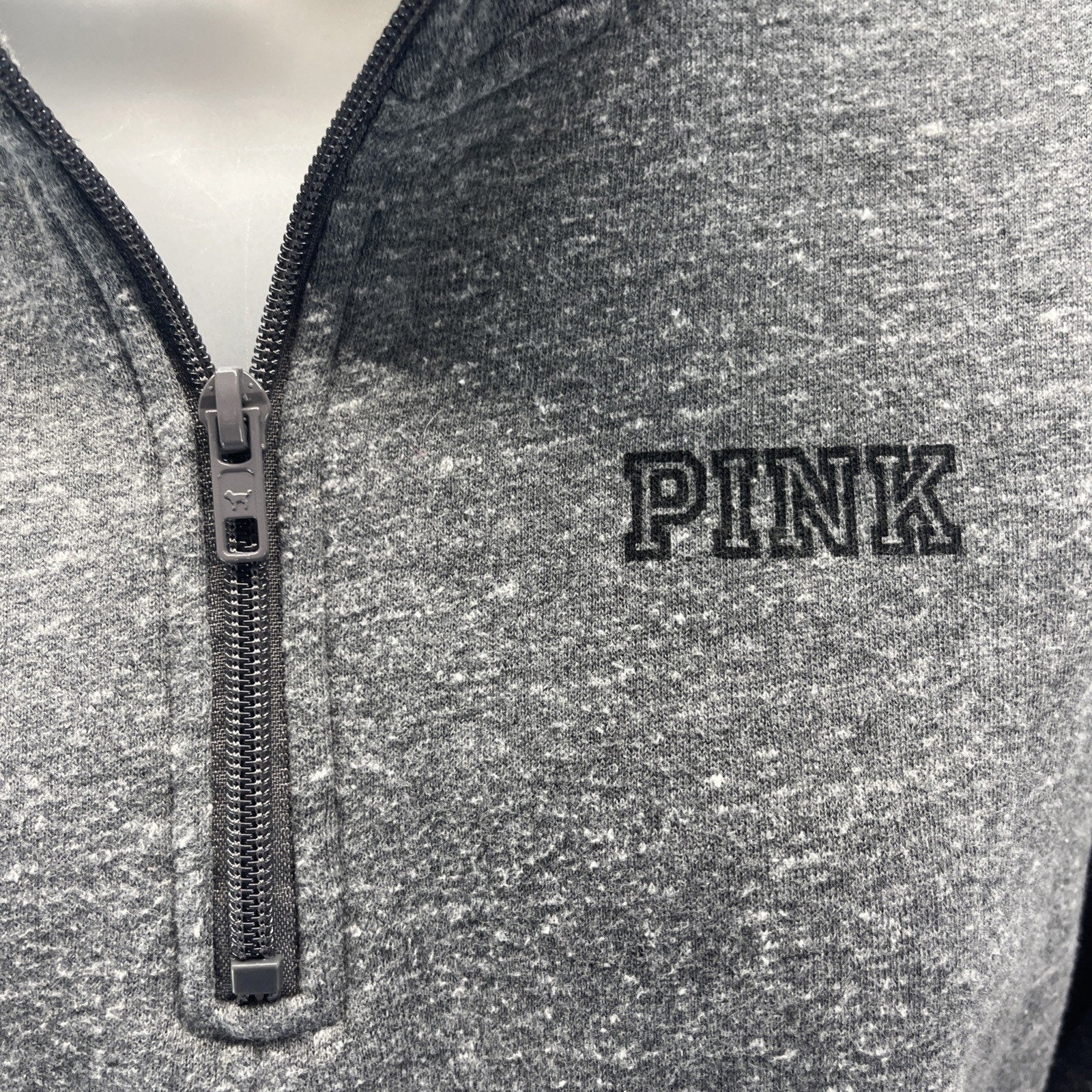 PINK Grey 1/4 Zip sweatshirt victorias secret medium