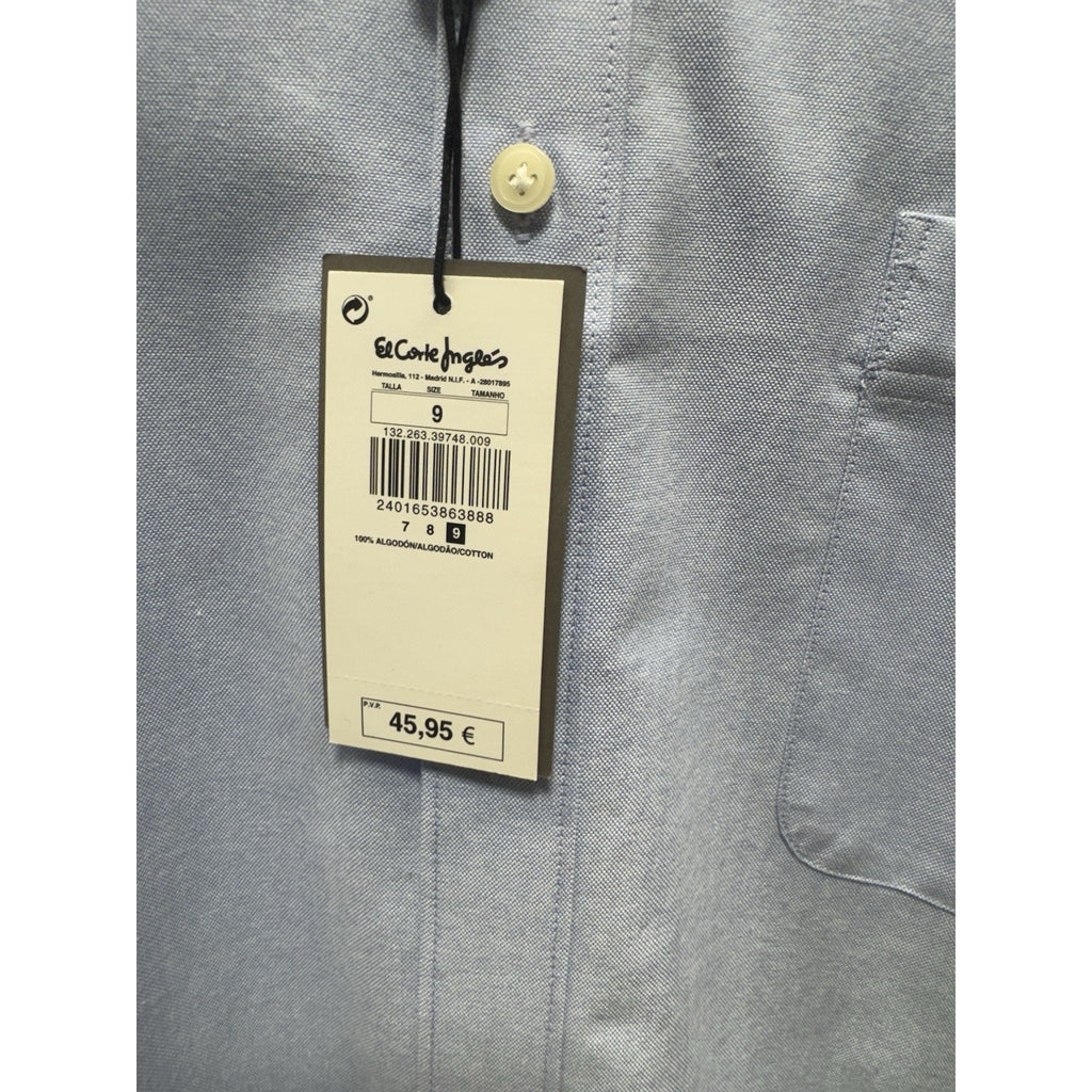 El Corte Inglés Emidio Tucci Men’s Blue Dress Shirt Size 9 Classic Fit Button 5X