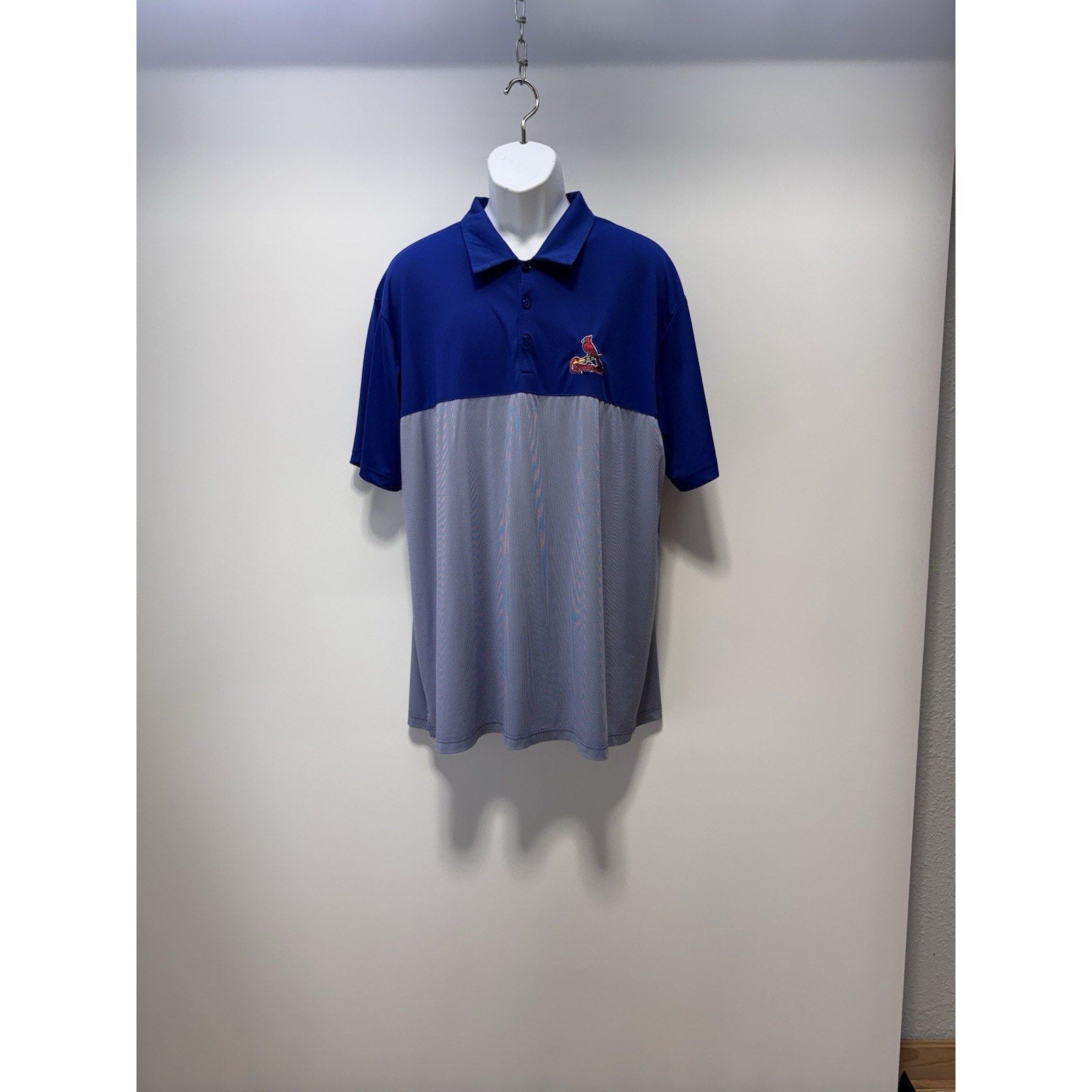 Antigua POLO SHIRT St. Louis Cardinals Blue & Gray Mens Size 2XL