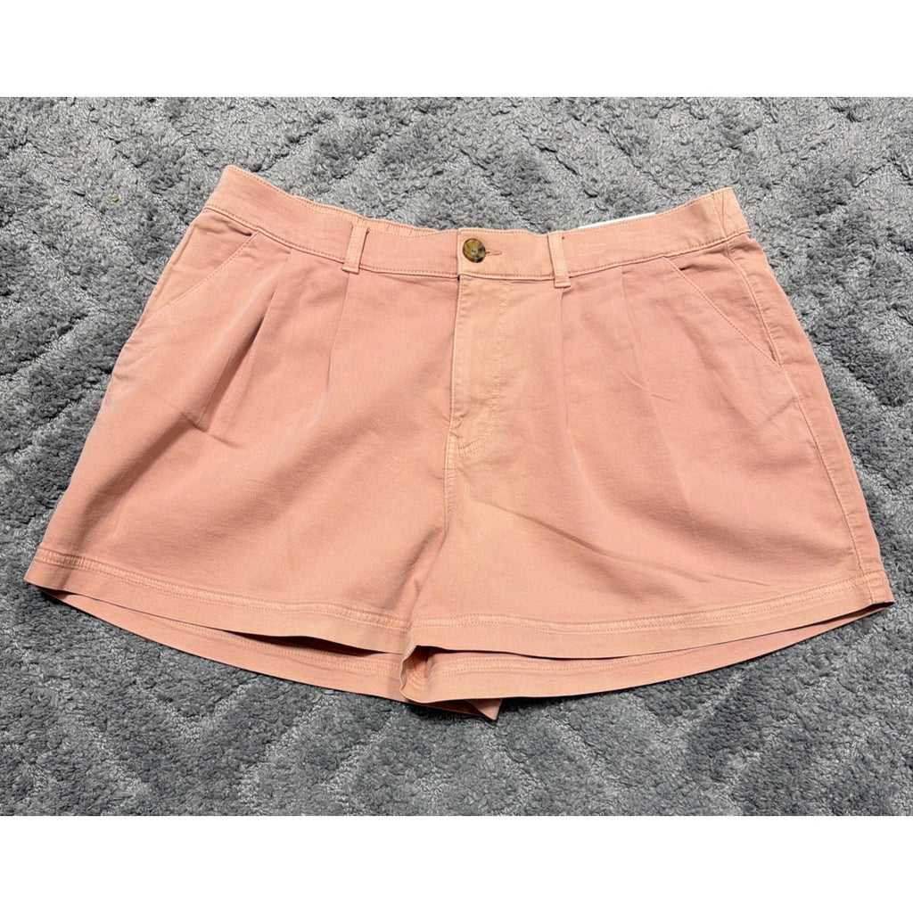 Maurices High Rise Shorts Coral Stretch Size 18 New 3.5”