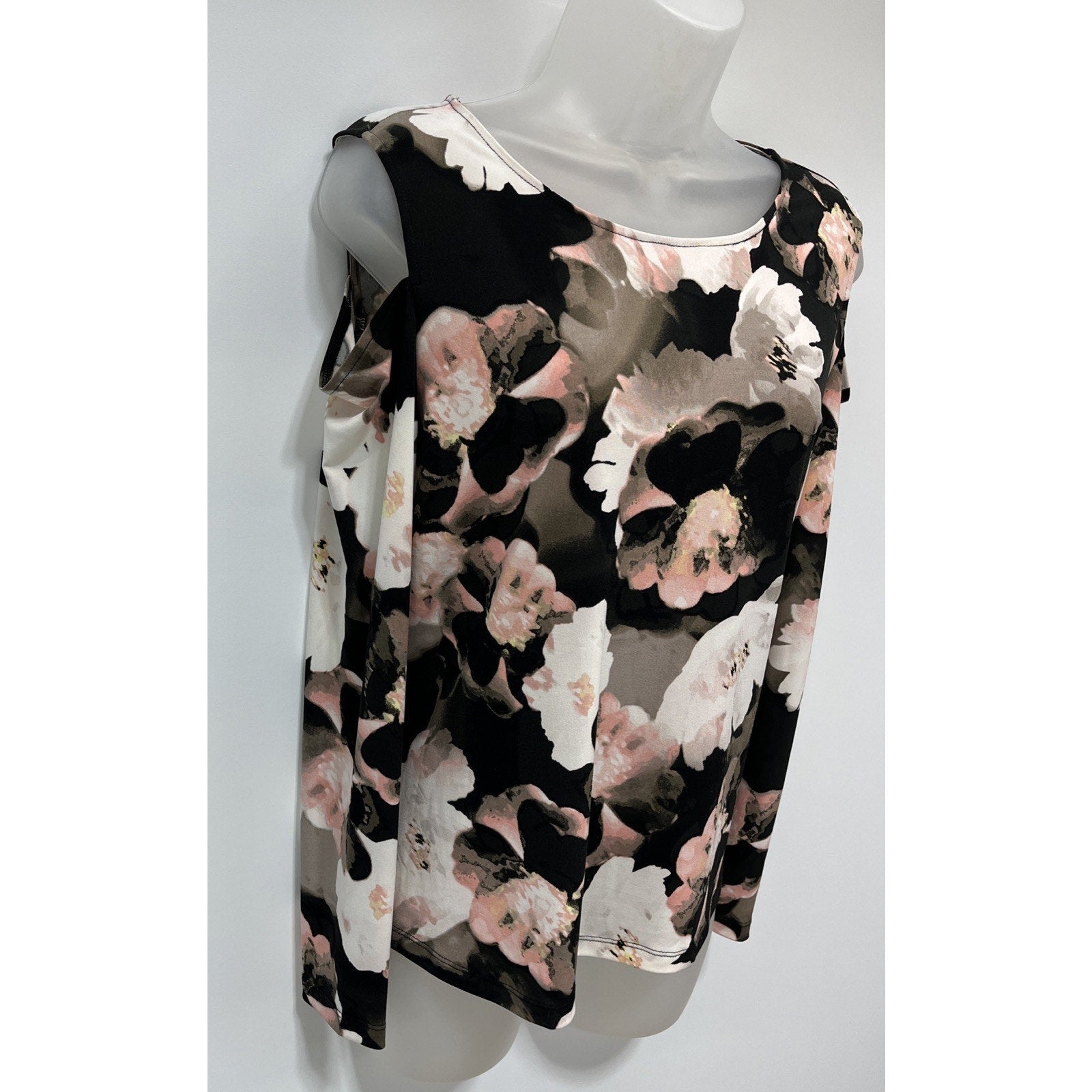 Calvin Klein Long Sleeve Cold Shoulder Top Size Petite Large