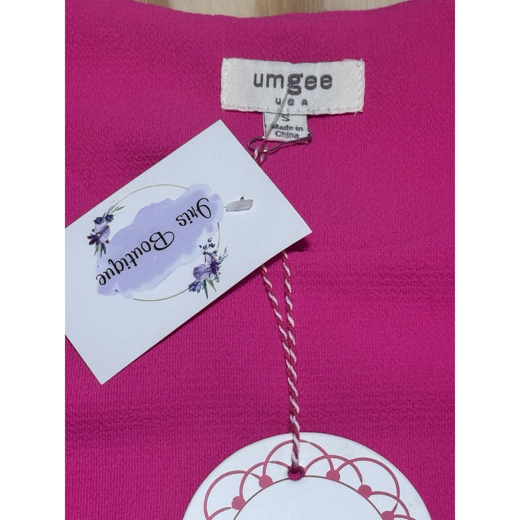 Umgee Cold Shoulder Ruffle Top Women’s Small Hot Pink Boutique Blouse NWT