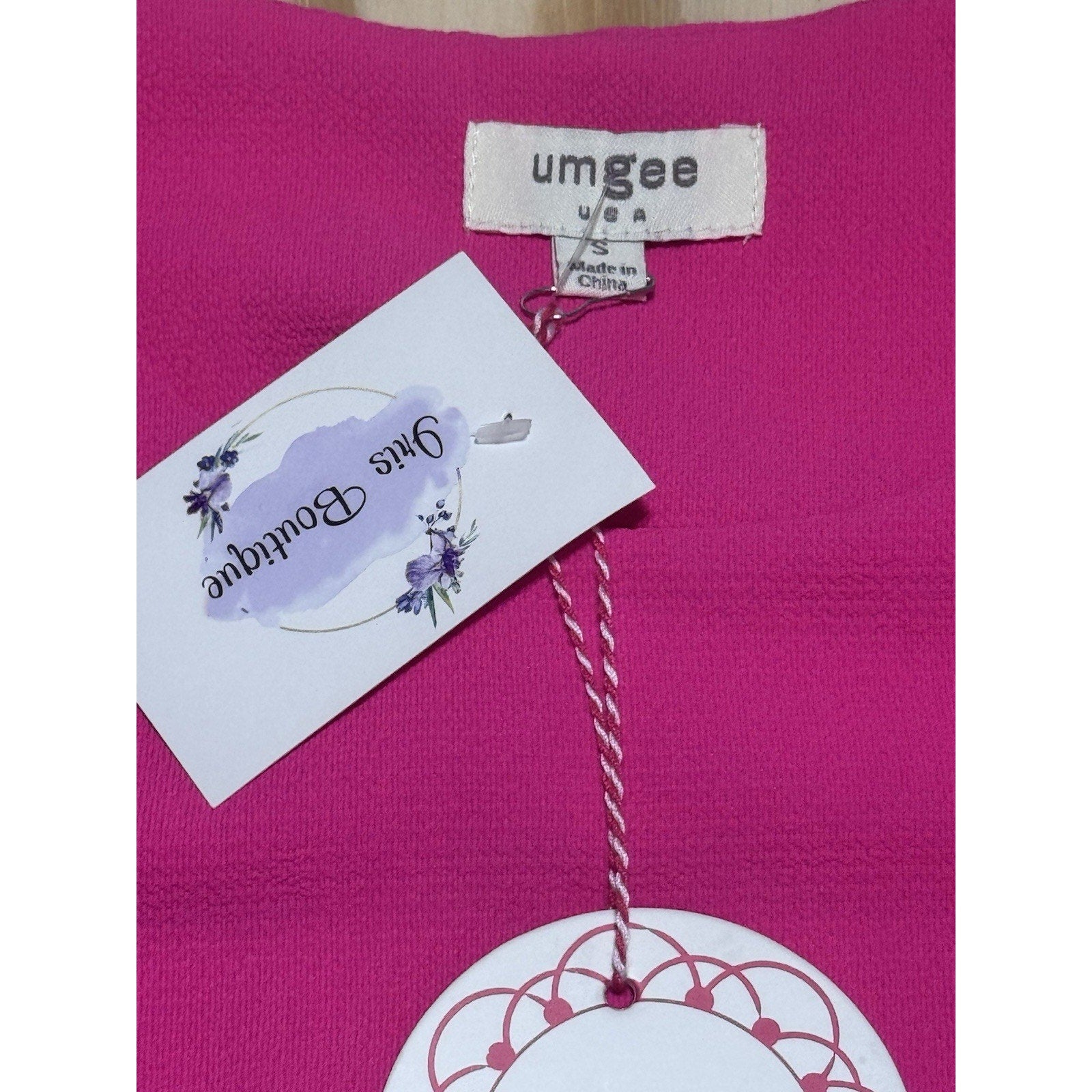 Umgee Cold Shoulder Ruffle Top Women’s Small Hot Pink Boutique Blouse NWT