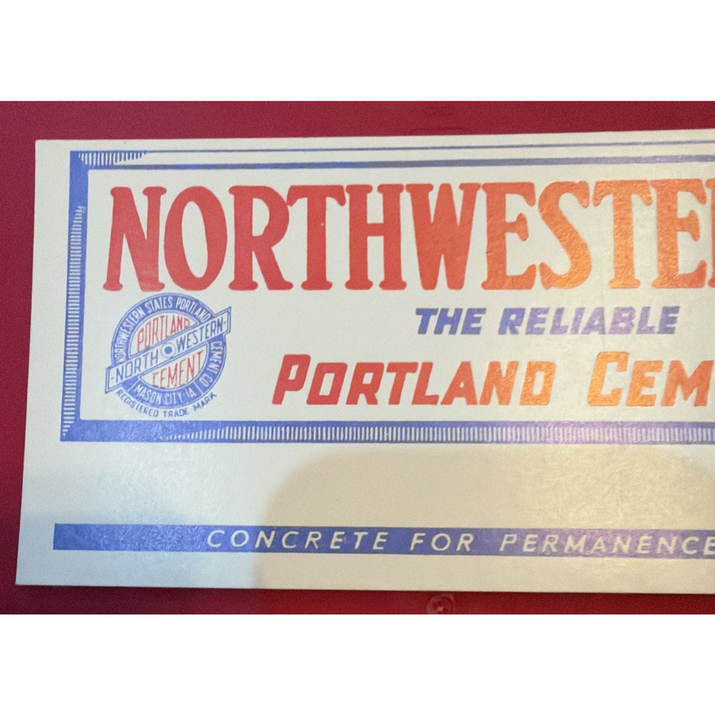 Vtg northwestern states Portland cement mason city Iowa matchbook