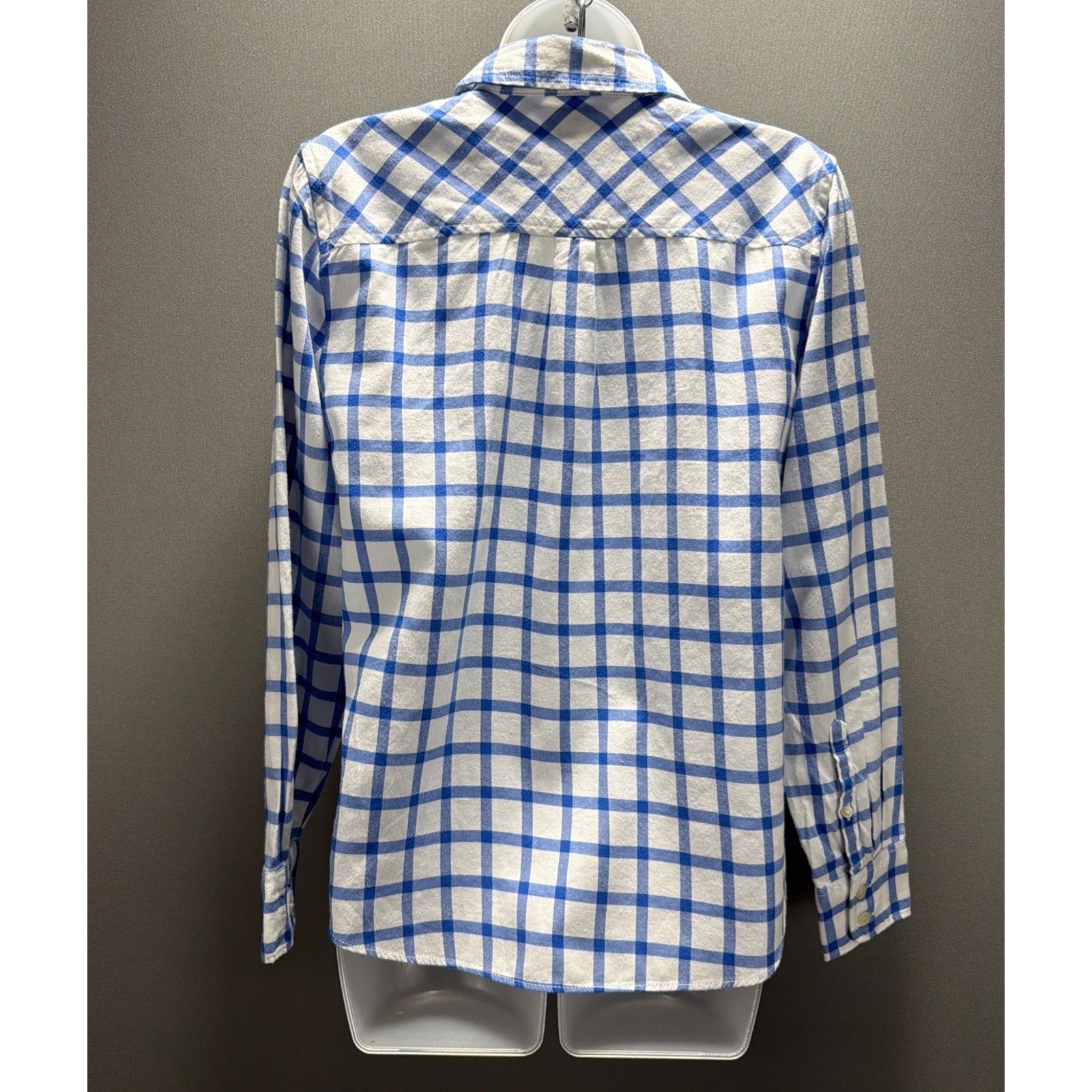 J. Crew Women’s Small Blue Check Plaid Lightweight Flannel NWT