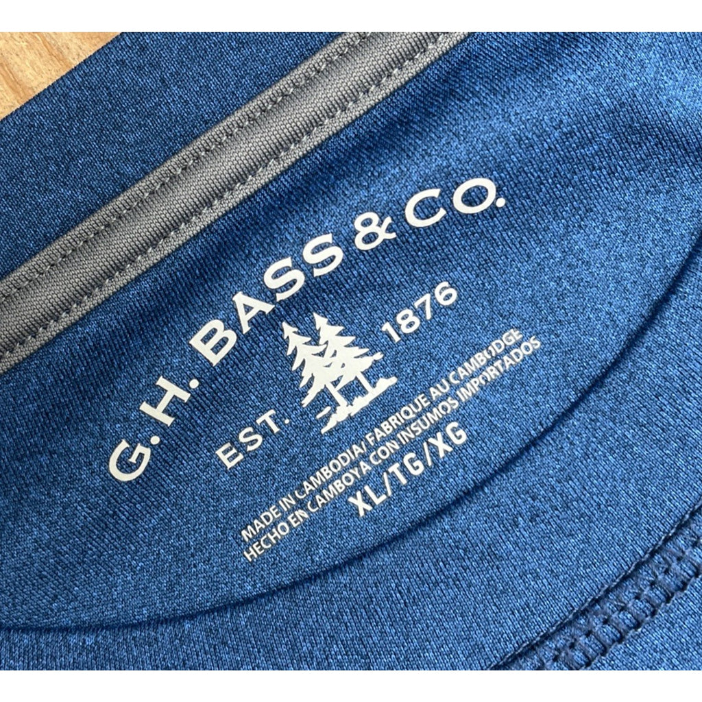 Gh Bass And Co Long Sleeve Moisture Wiking Crew Neck Blue Size XL