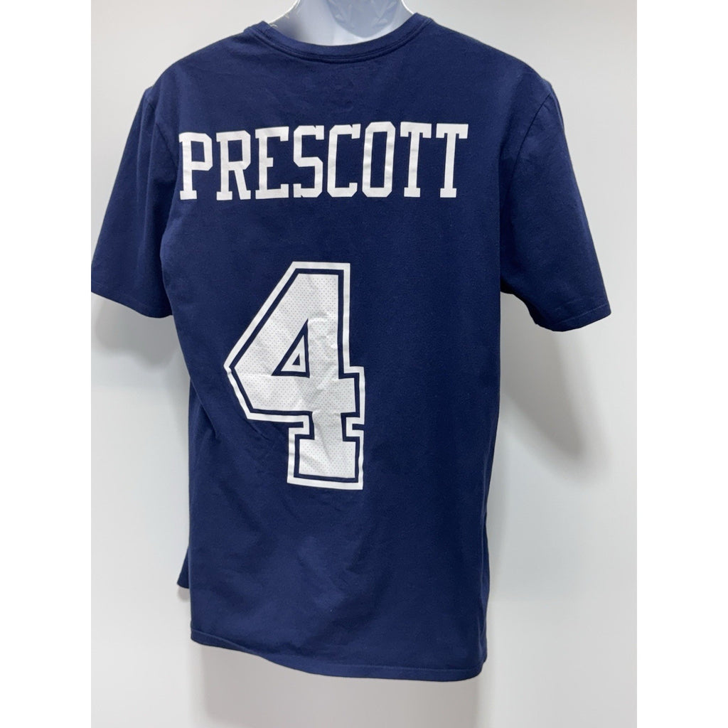 Dallas Cowboys Dak Prescott Tee Shirt Men’s Large Navy Blue Nike Athletic Cut