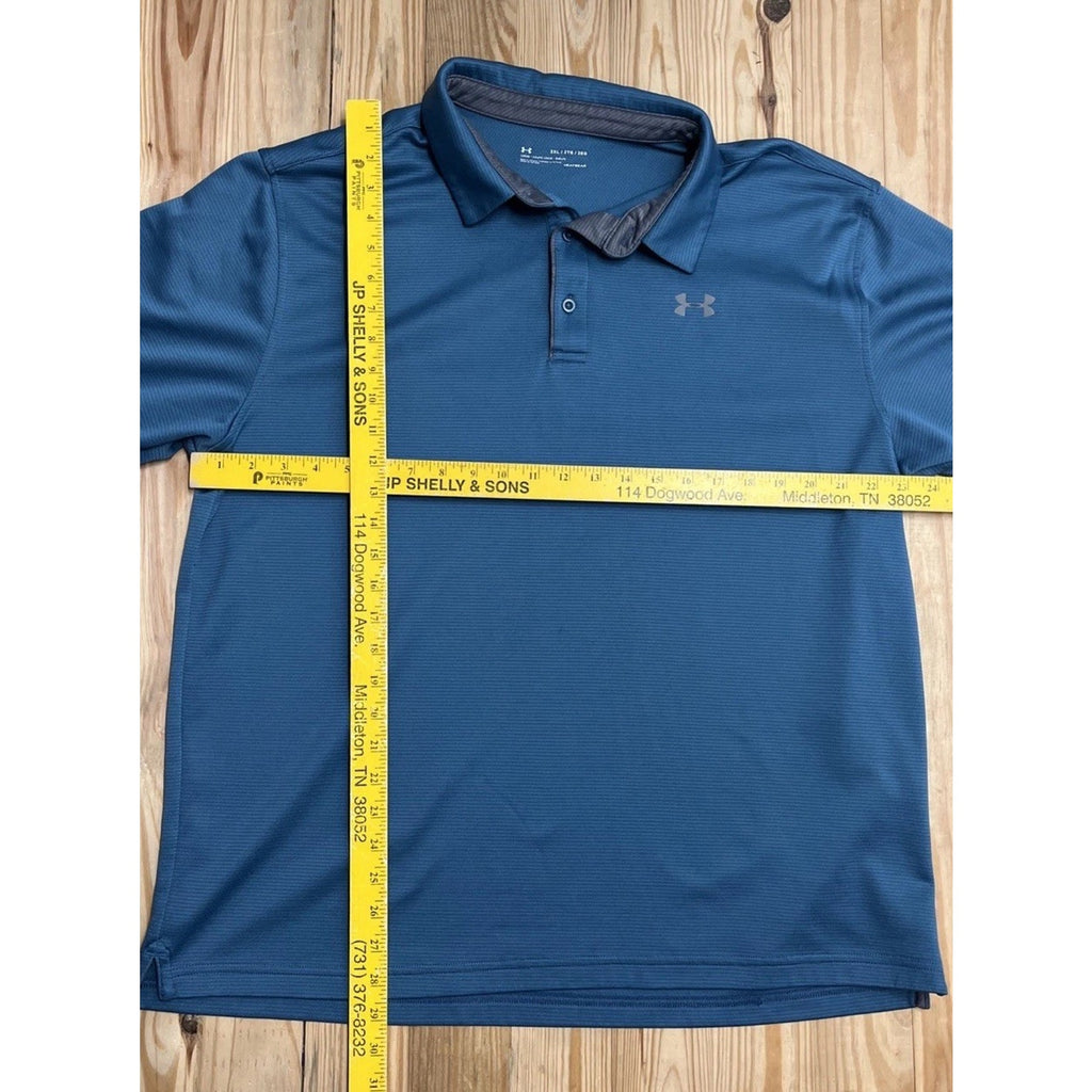 Under Armour Size 2 XL Men's UA Tech Polo Golf Shirt Blue