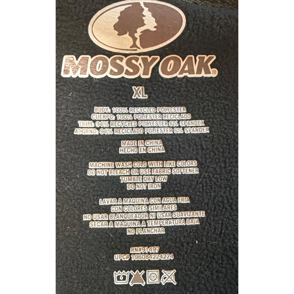 Mens Mossy Oak Obsession 1/4 Zip Hoodie Hunting Fishing Camping Size XL NWOT