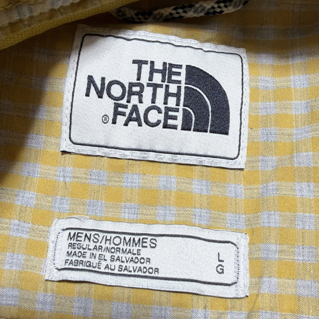 The North Face Yellow&White Striped Cotton Button Up Shirt. Size Large
