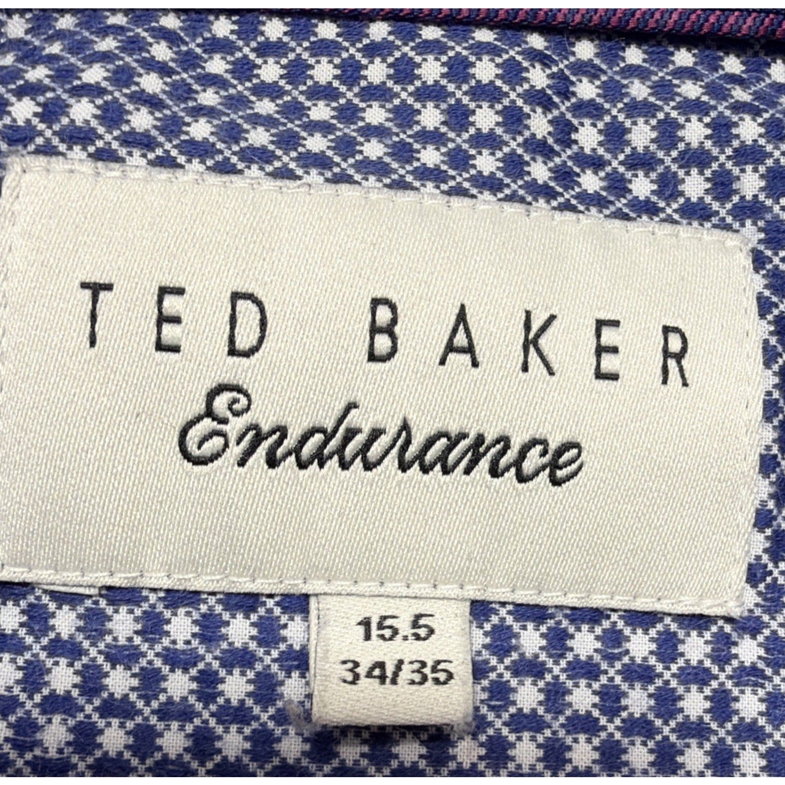 Ted Baker Endurance Shirt Mens 15 32/33 Button Down Long Sleeve Blue Plaid