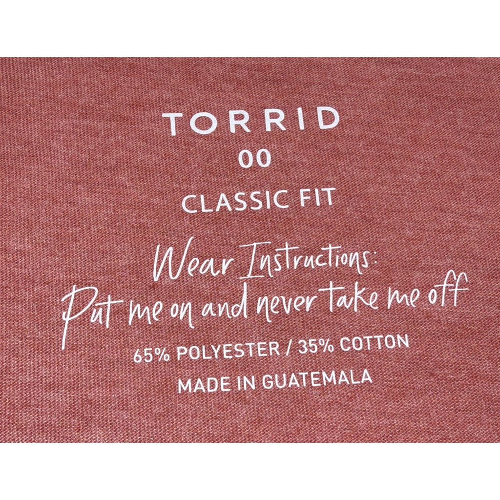 Torrid Girlfriend Signature Jersey Womans Classic Fit V Neck T Shirt Top NWT M/L