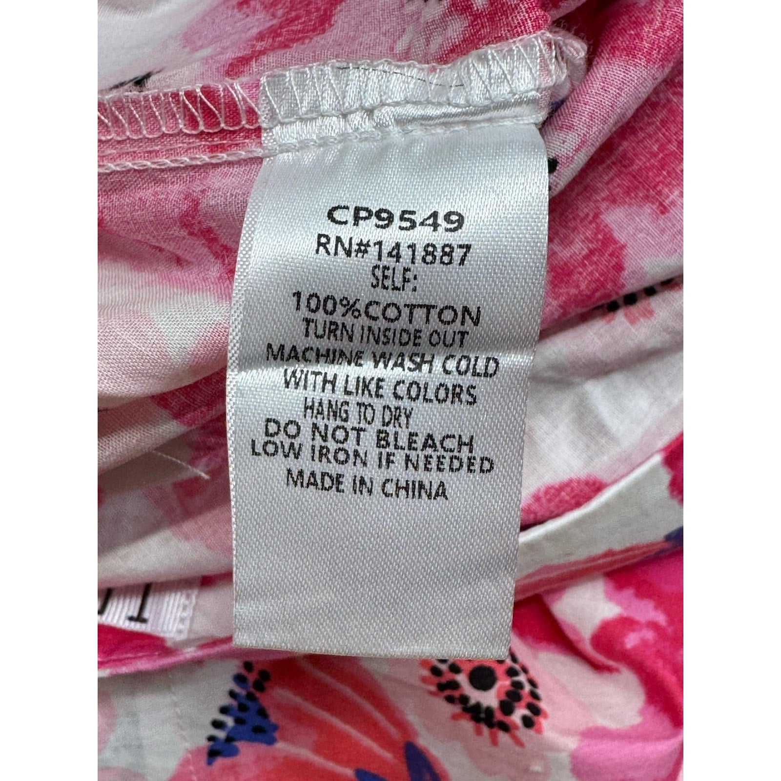 TCEC Pink Floral 100% Cotton Active Athletic Shorts Size Medium Pockets