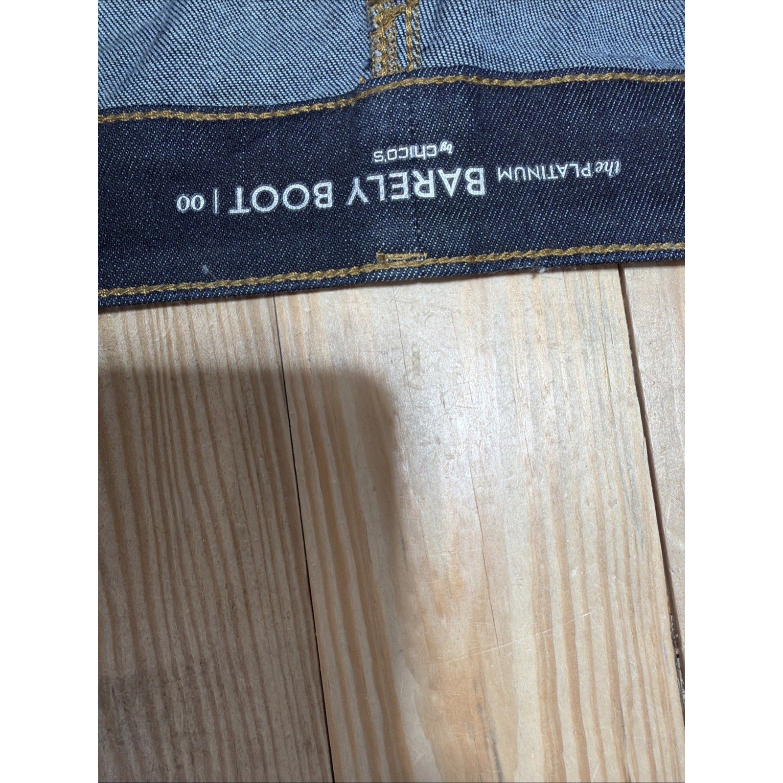 Chico's The Platinum Size 00 Barely Boot Dark Stretch Denim Jeans 29x30 EUC