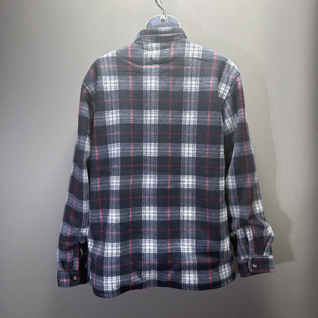 Mens Rugged Point Authentic Plaid Fleece Sherpa Button Up Shacket Large NWT