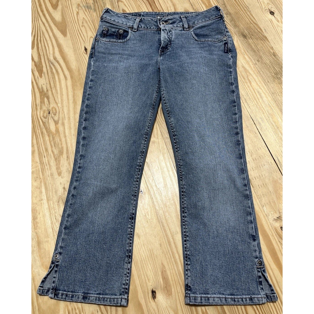 Silver Bitmap Capri Jeans Women's 27x23 Denim Medium Wash Stretch Low Rise