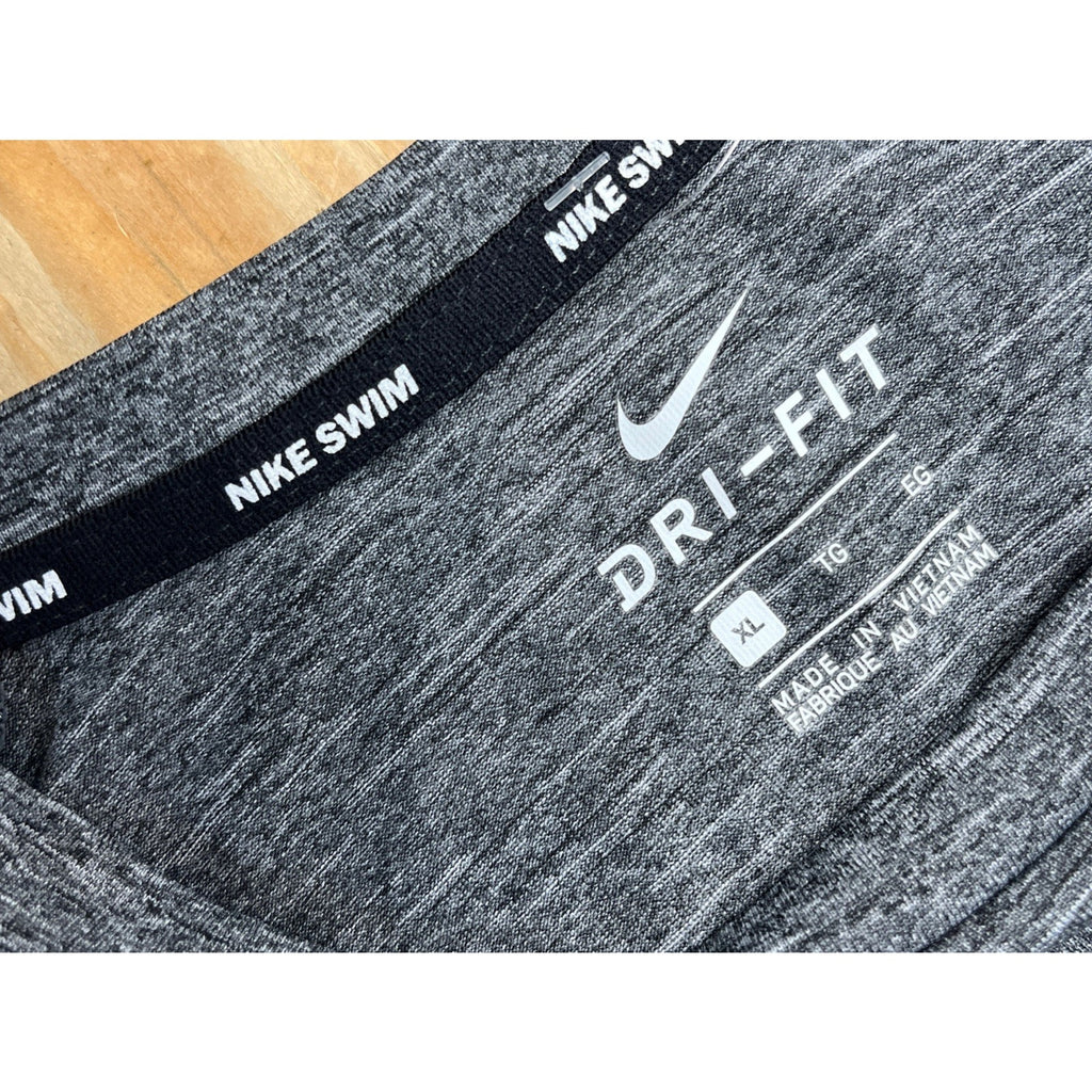 NWT Mens Nike Swim Hydroguard Dri Fit Gray Heather LS Shirt Uv Protection XL