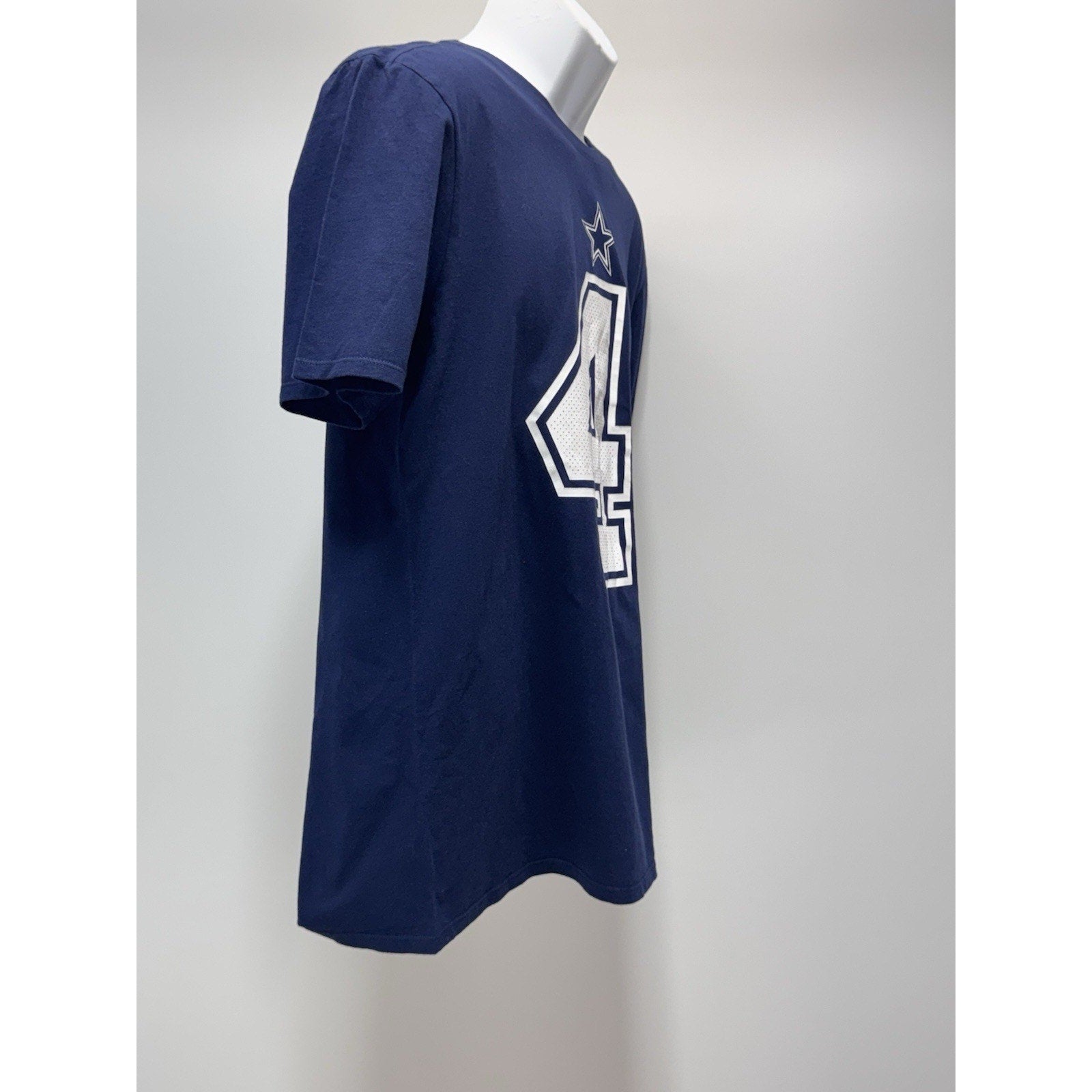 Dallas Cowboys Dak Prescott Tee Shirt Men’s Large Navy Blue Nike Athletic Cut