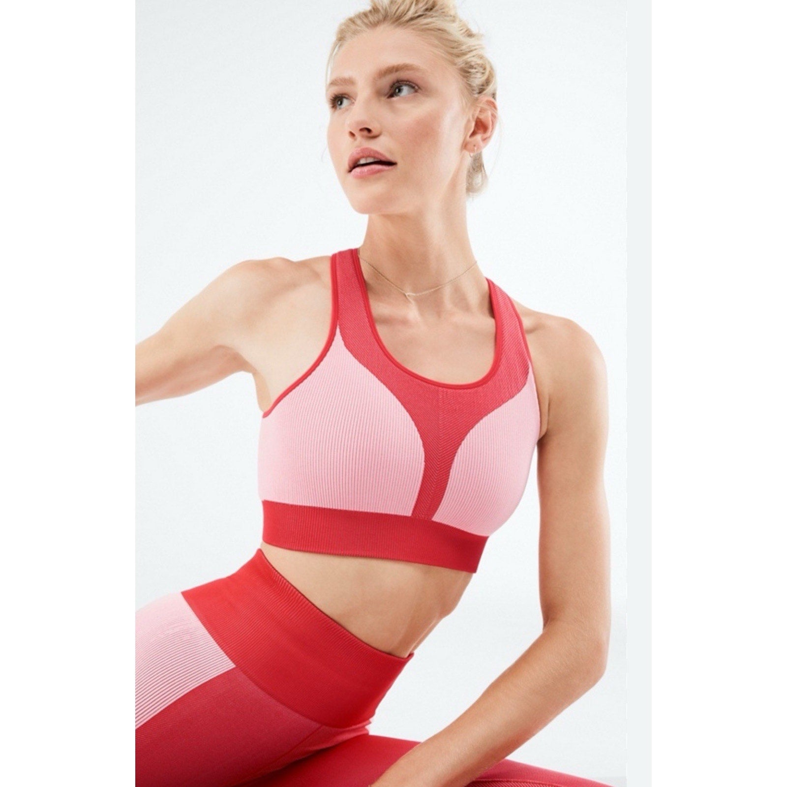 Fabletics Chloe Seamless Pink Athletic Sports Bra Women’s Size Small